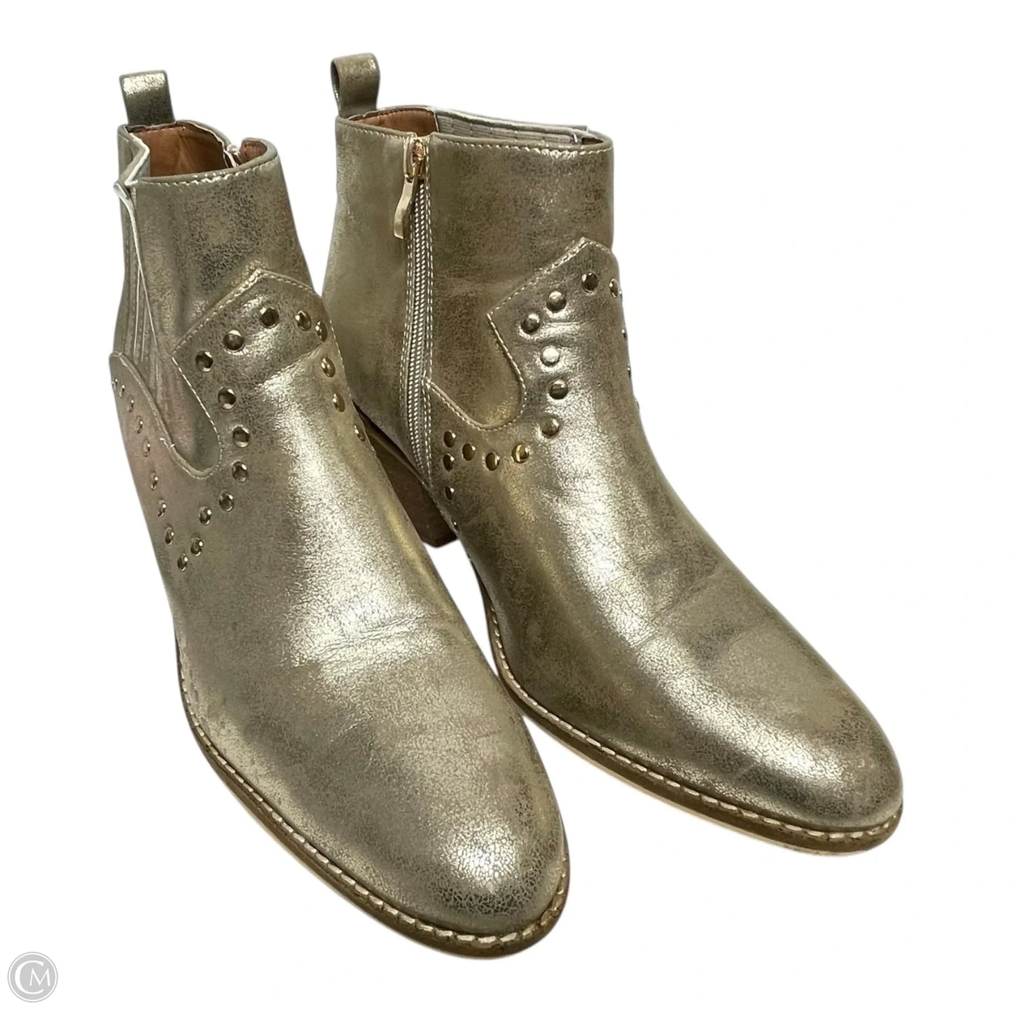 Boots Ankle Heels By Corkys In Gold, Size: 10