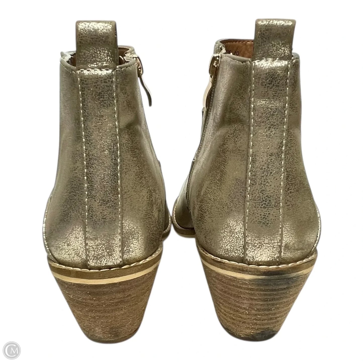 Boots Ankle Heels By Corkys In Gold, Size: 10
