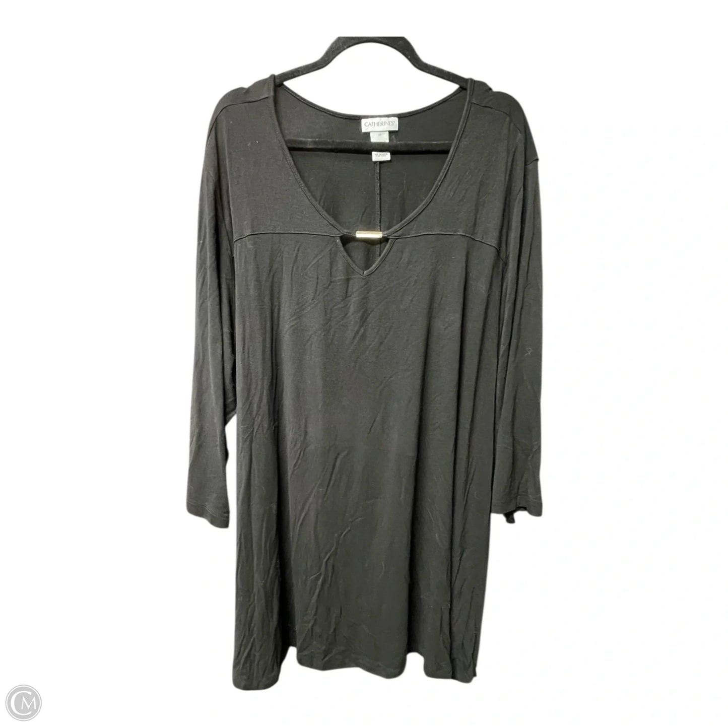 Top Long Sleeve By Catherines In Black & White, Size: 4x