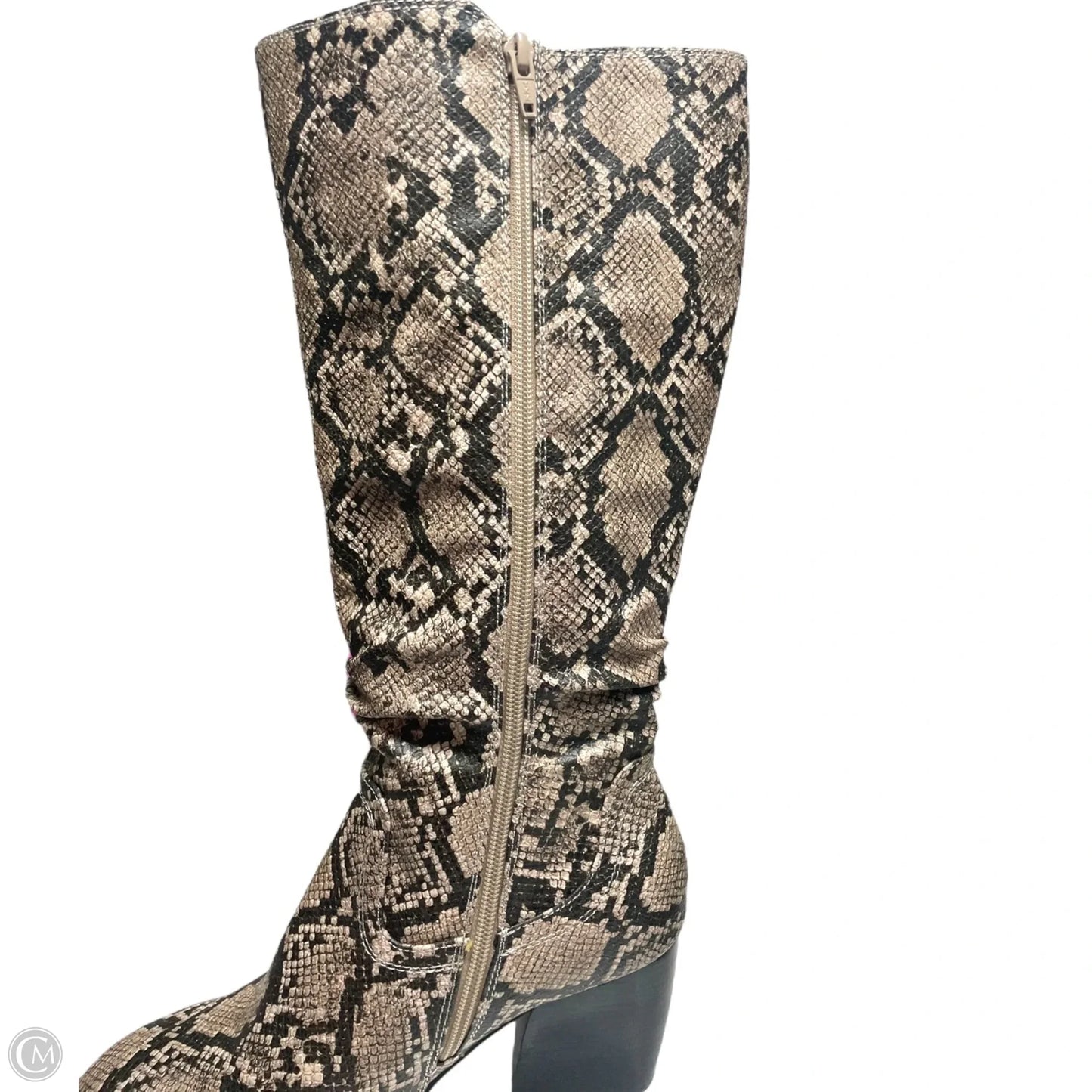 Boots Knee Heels By Bare Traps In Snakeskin Print, Size: 8.5