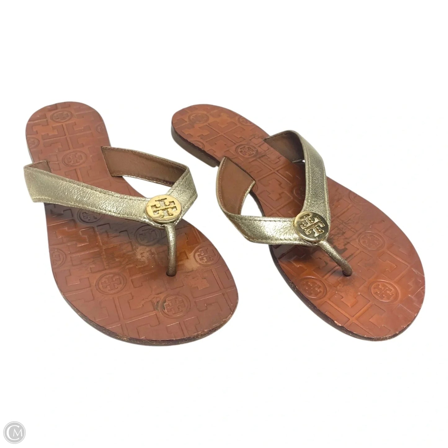 Sandals Designer By Tory Burch In Gold, Size: 9