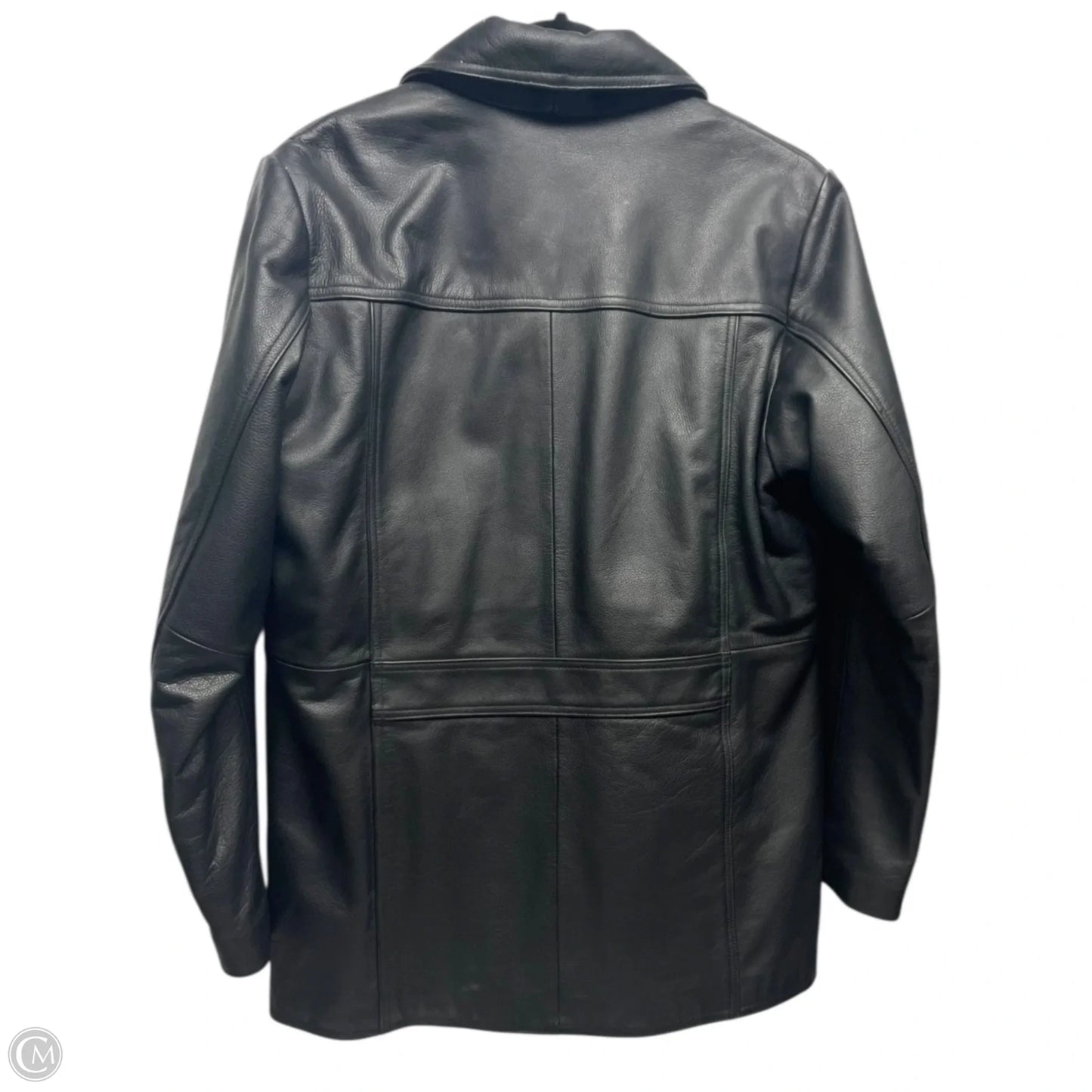 Coat Leather By Eddie Bauer In Black, Size: M