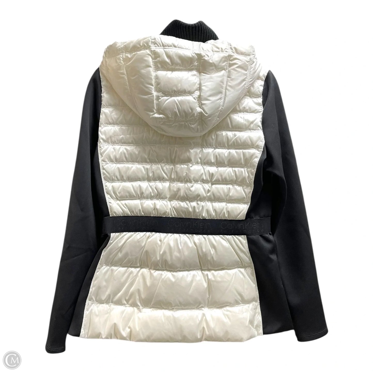 Coat Puffer & Quilted By Calvin Klein In Black & White, Size: S