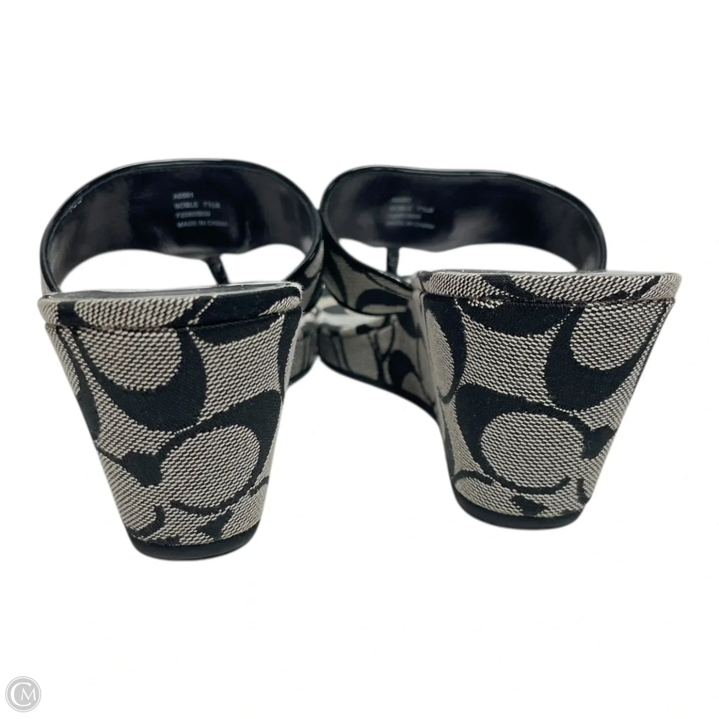 Sandals Designer By Coach In Black & Grey, Size: 7.5