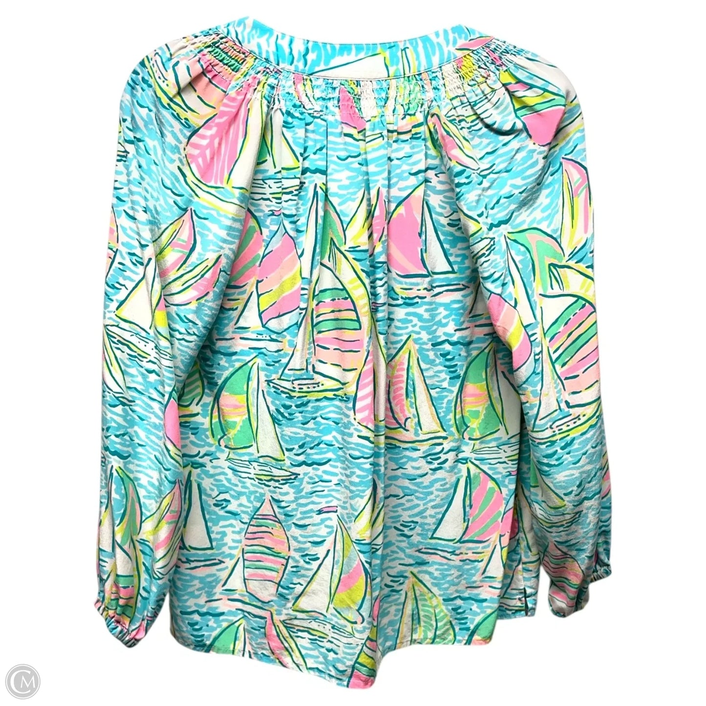 Blouse Designer By Lilly Pulitzer In Aqua, Size: S