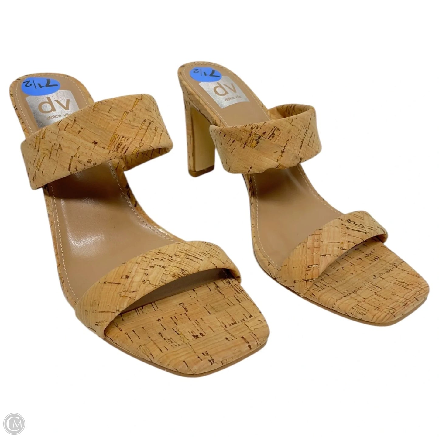 Sandals Heels Block By Dv In Tan, Size: 7.5