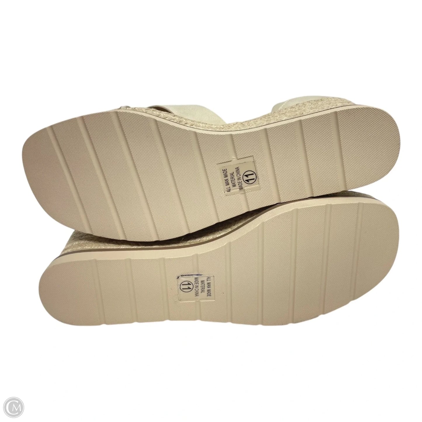 Sandals Heels Wedge By Soda In Cream, Size: 11