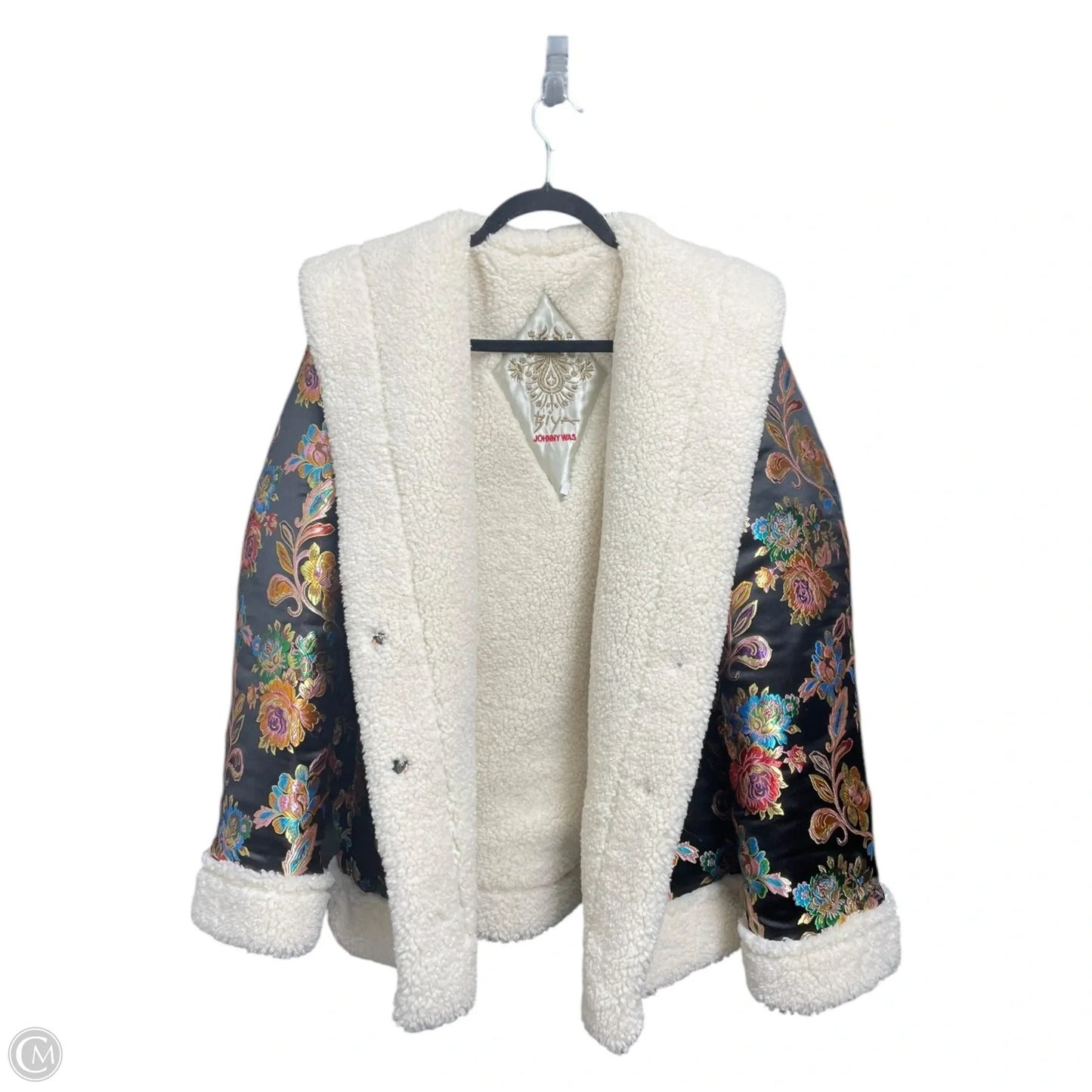 Coat Designer By Johnny Was In Rainbow Print, Size: L