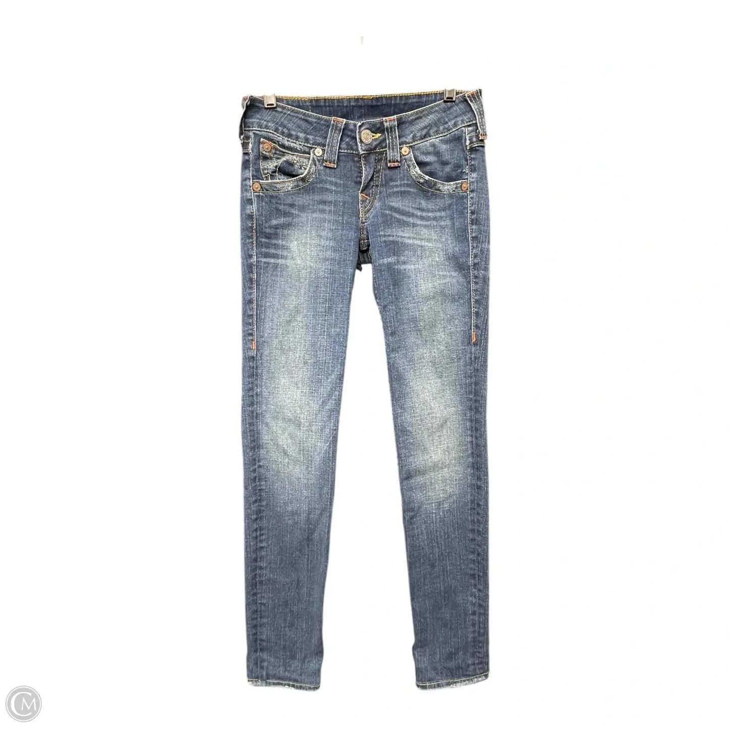 Jeans Skinny By True Religion In Blue Denim, Size: 27