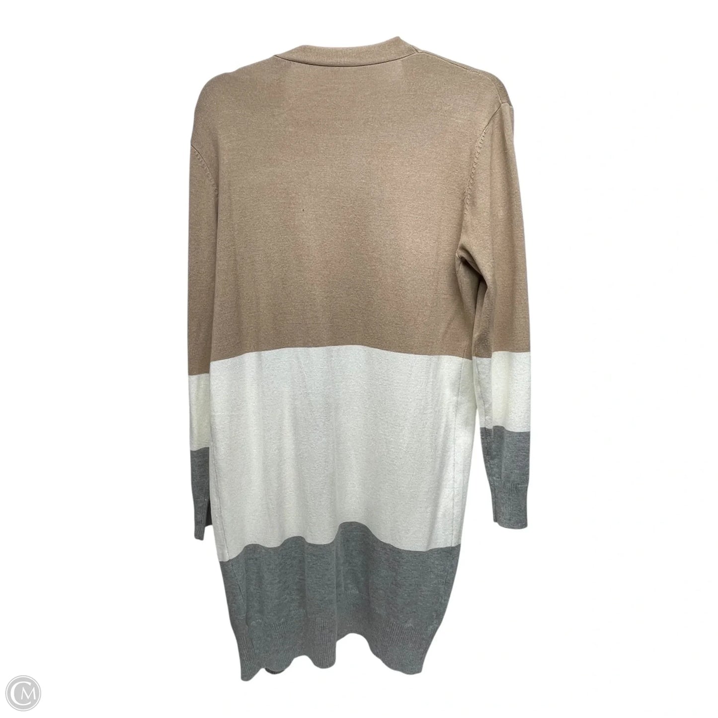 Cardigan By Clothes Mentor In Tan & White, Size: Osfm