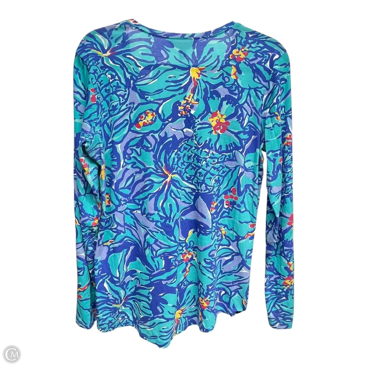 Top Long Sleeve Designer By Lilly Pulitzer In Blue & Green, Size: L