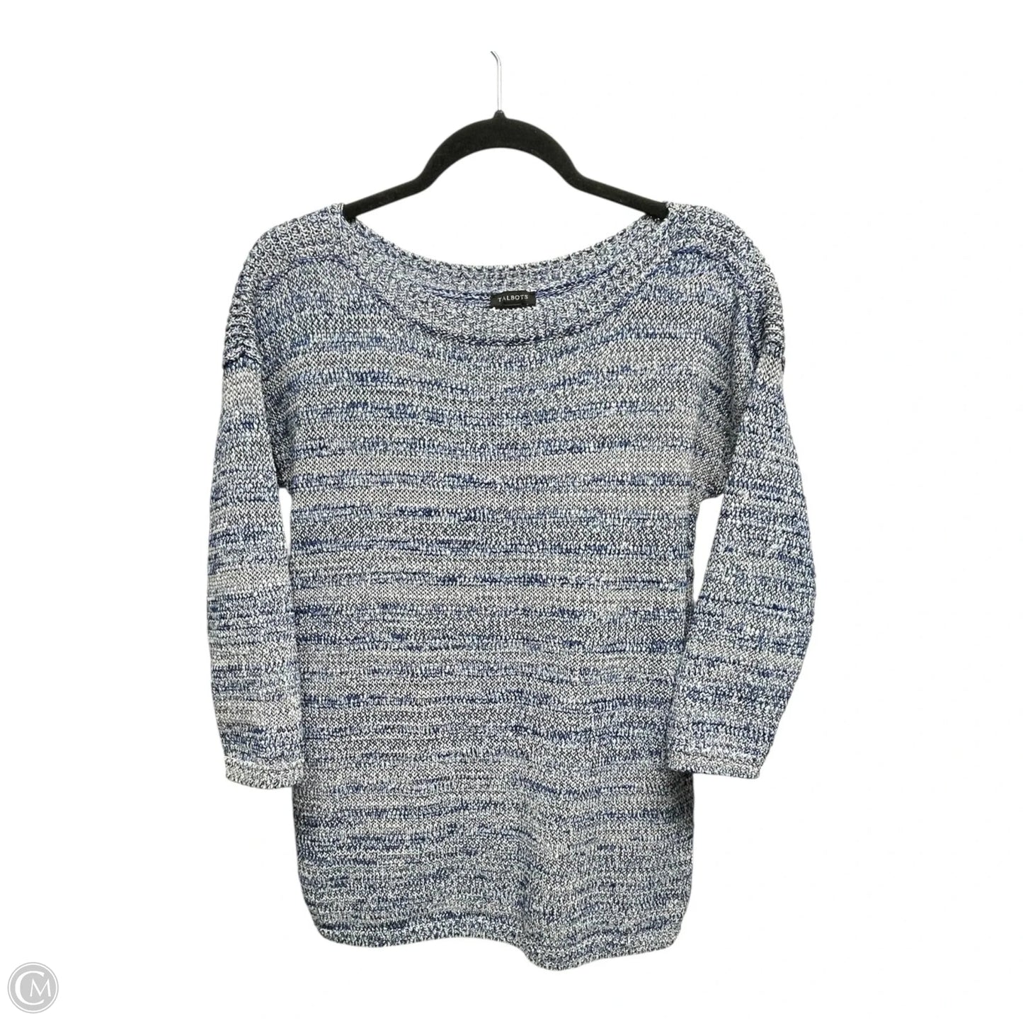 Sweater By Talbots In Blue & White, Size: M