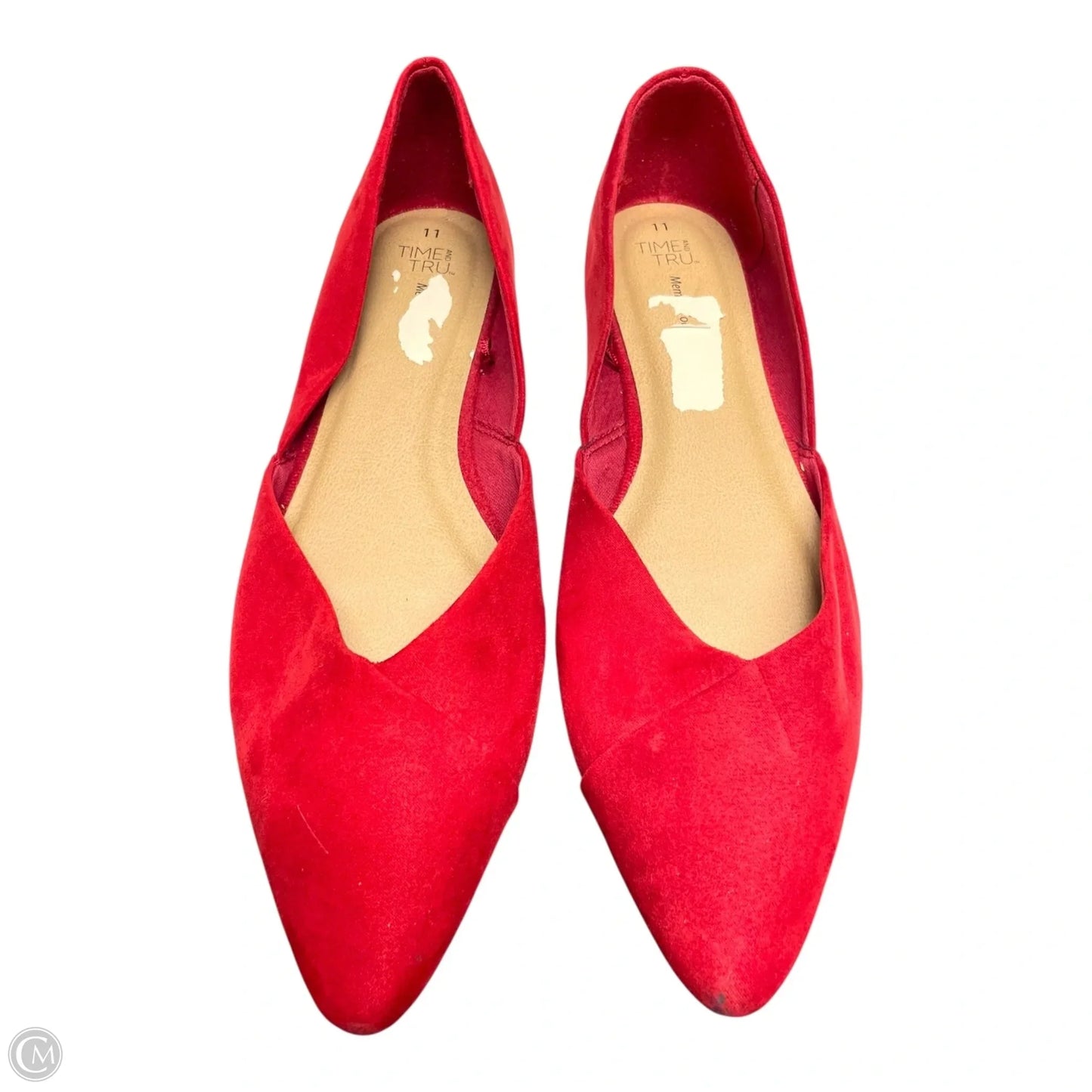 Shoes Flats By Time And Tru In Red, Size: 11