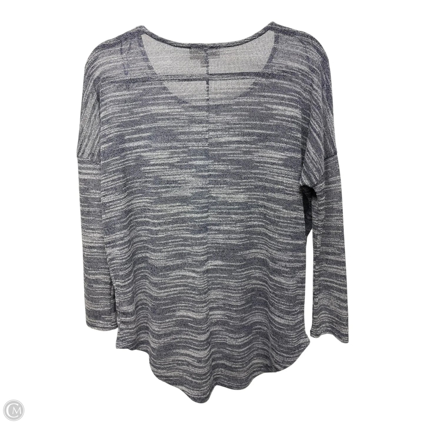 Top Long Sleeve By Olive And Oak In Blue & White, Size: S