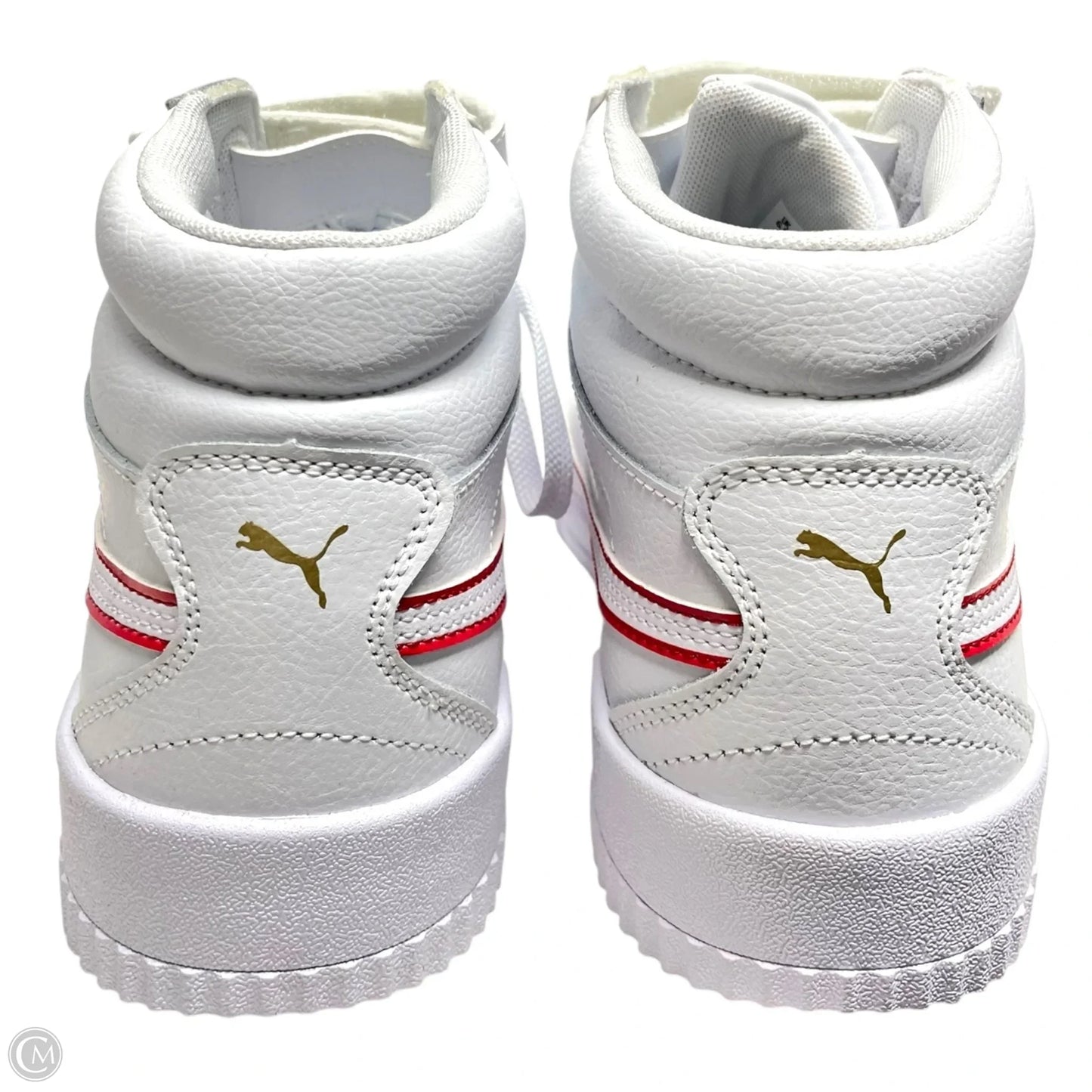 Shoes Sneakers By Puma In Red & White, Size: 9