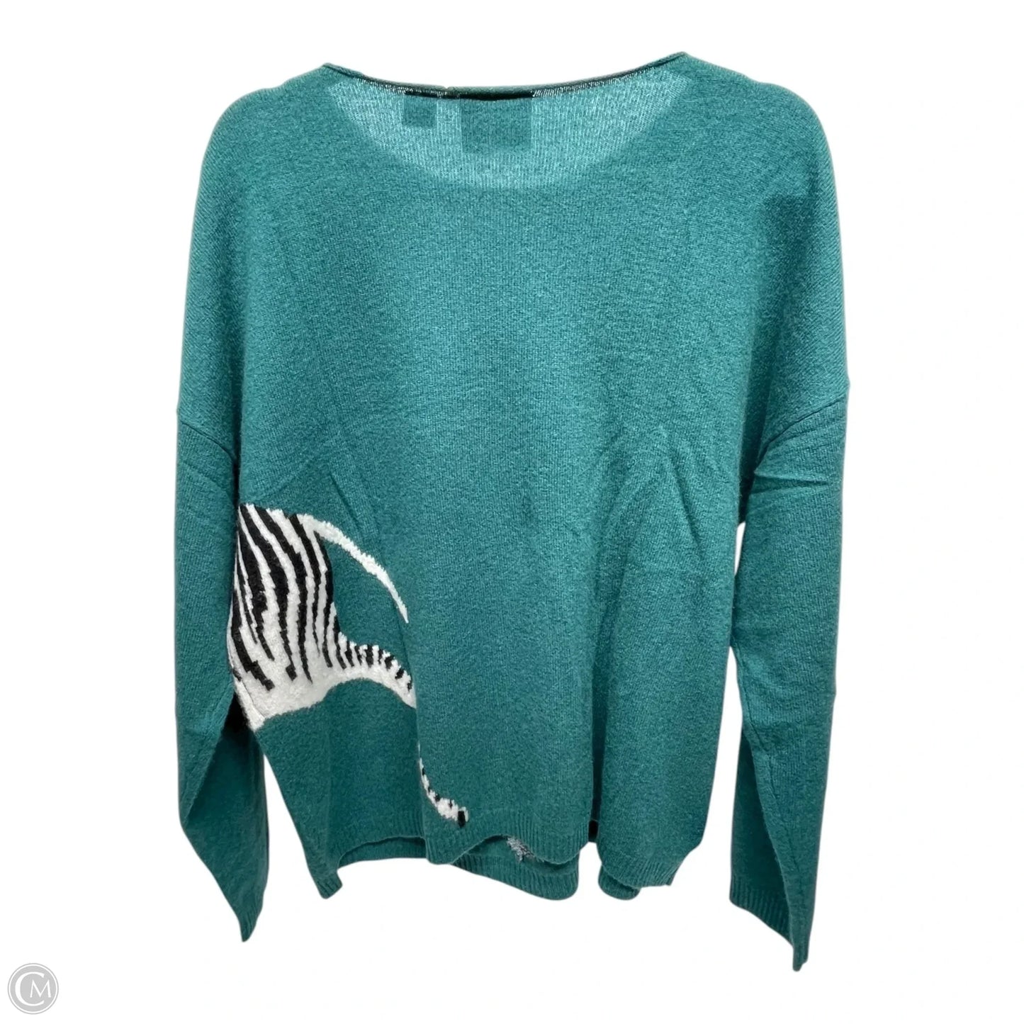 Sweater By Maeve 100% cashmere In Black & Green, Size: Xl