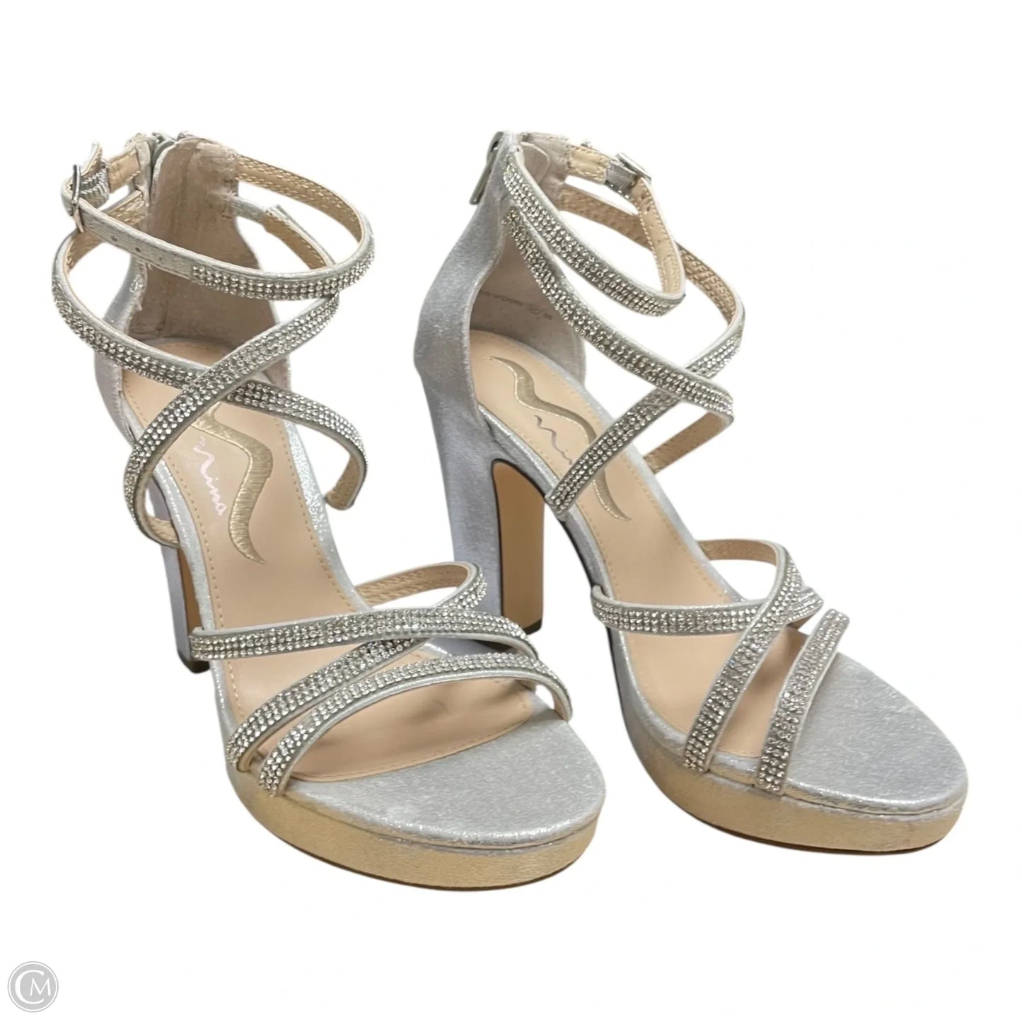 Shoes Heels Block By Nina In Silver, Size: 7