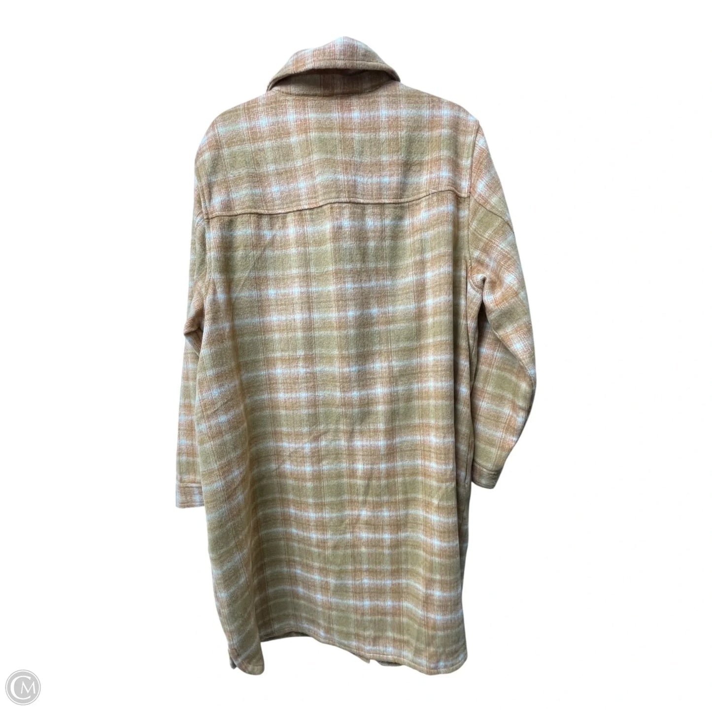 Jacket Shirt By Jessica Simpson In Brown & Orange, Size: 2x