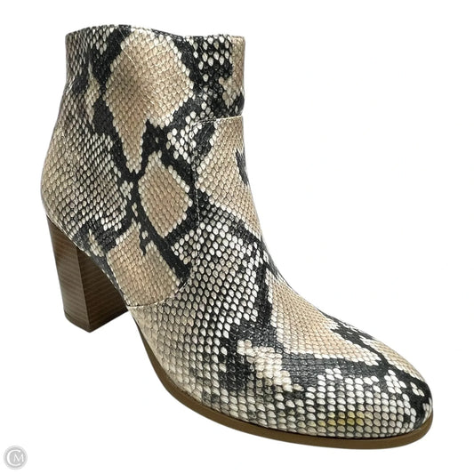 Boots Ankle Heels By Style And Company In Snakeskin Print, Size: 8.5