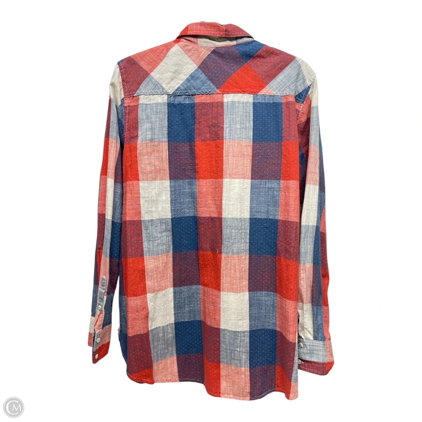 Top Long Sleeve By Merona In Blue & Red, Size: Xxl