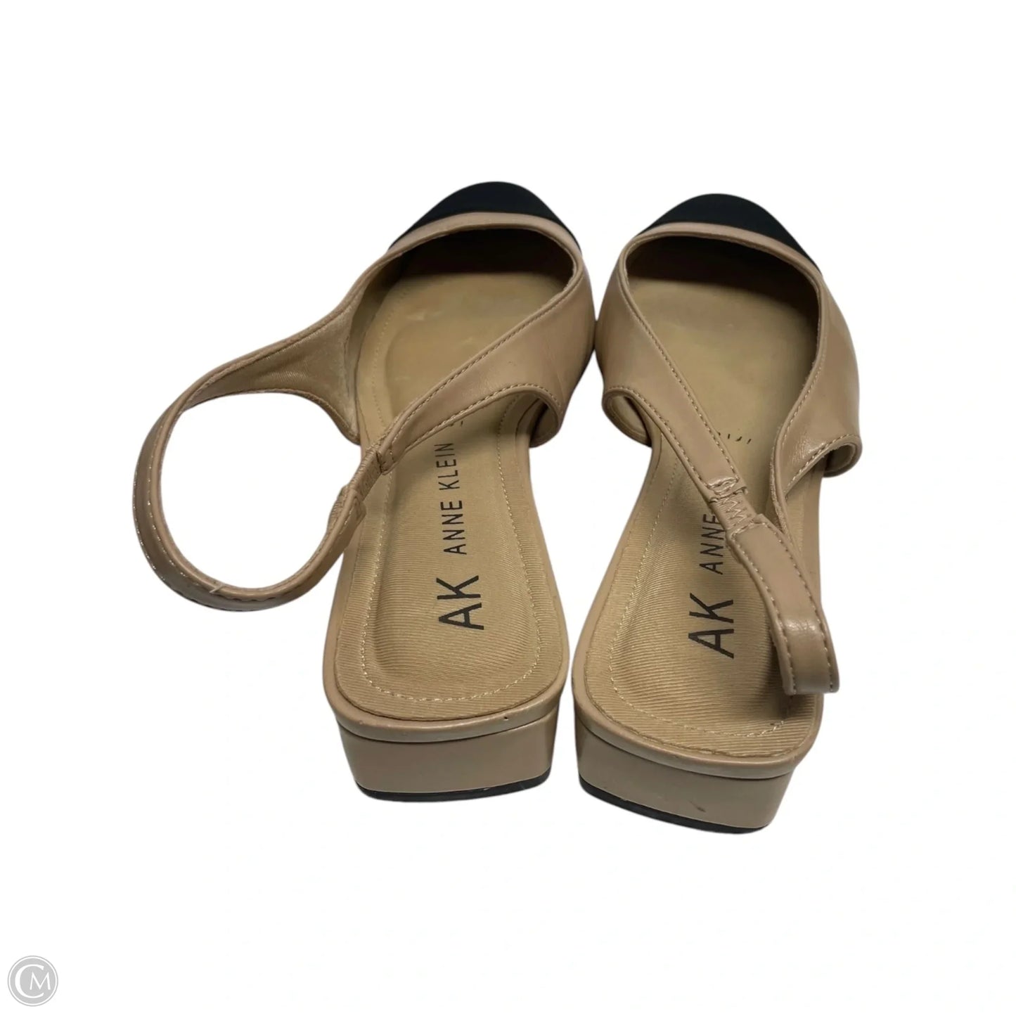 Sandals Flats By Anne Klein In Black & Tan, Size: 9