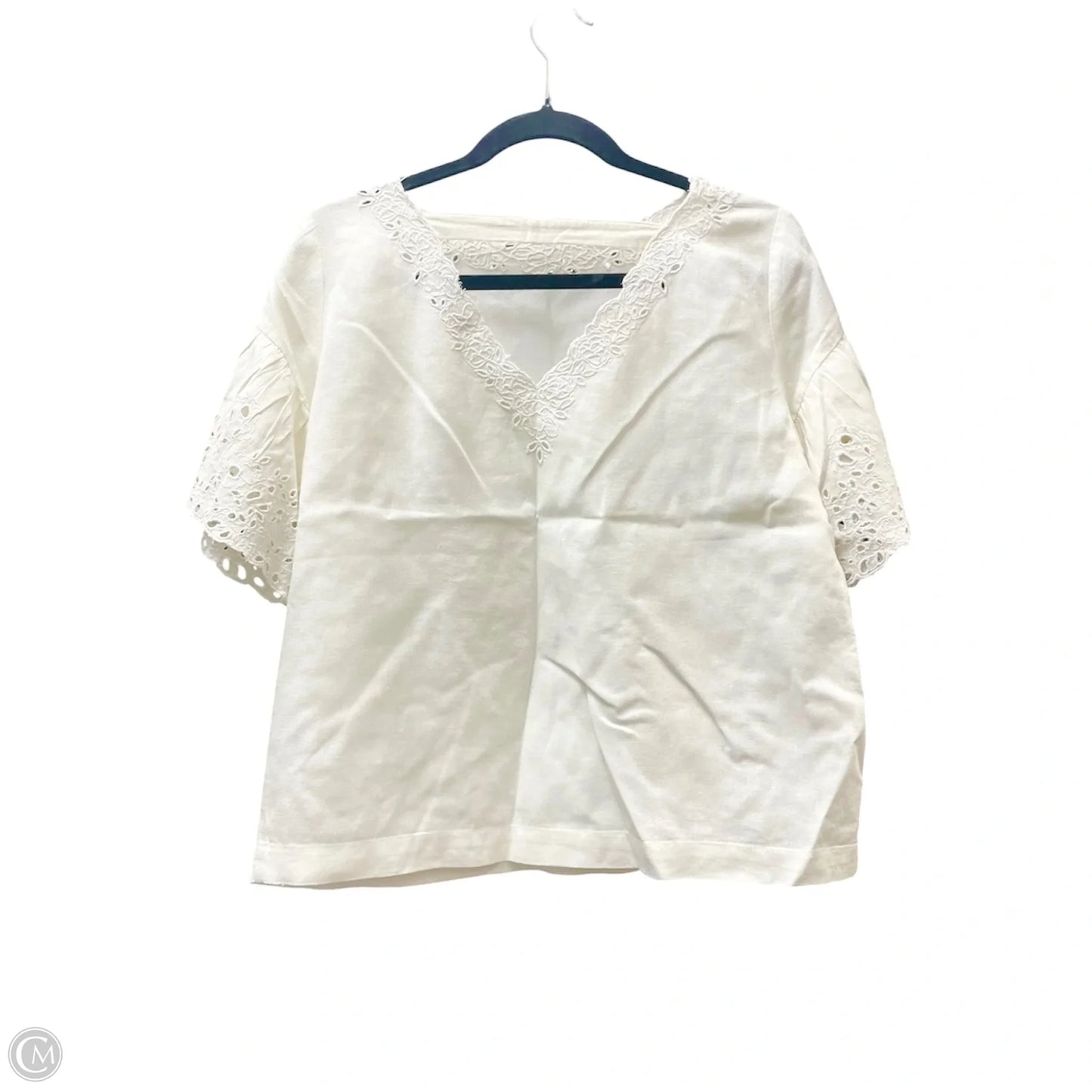 Top Short Sleeve By Loft In White, Size: Xsp