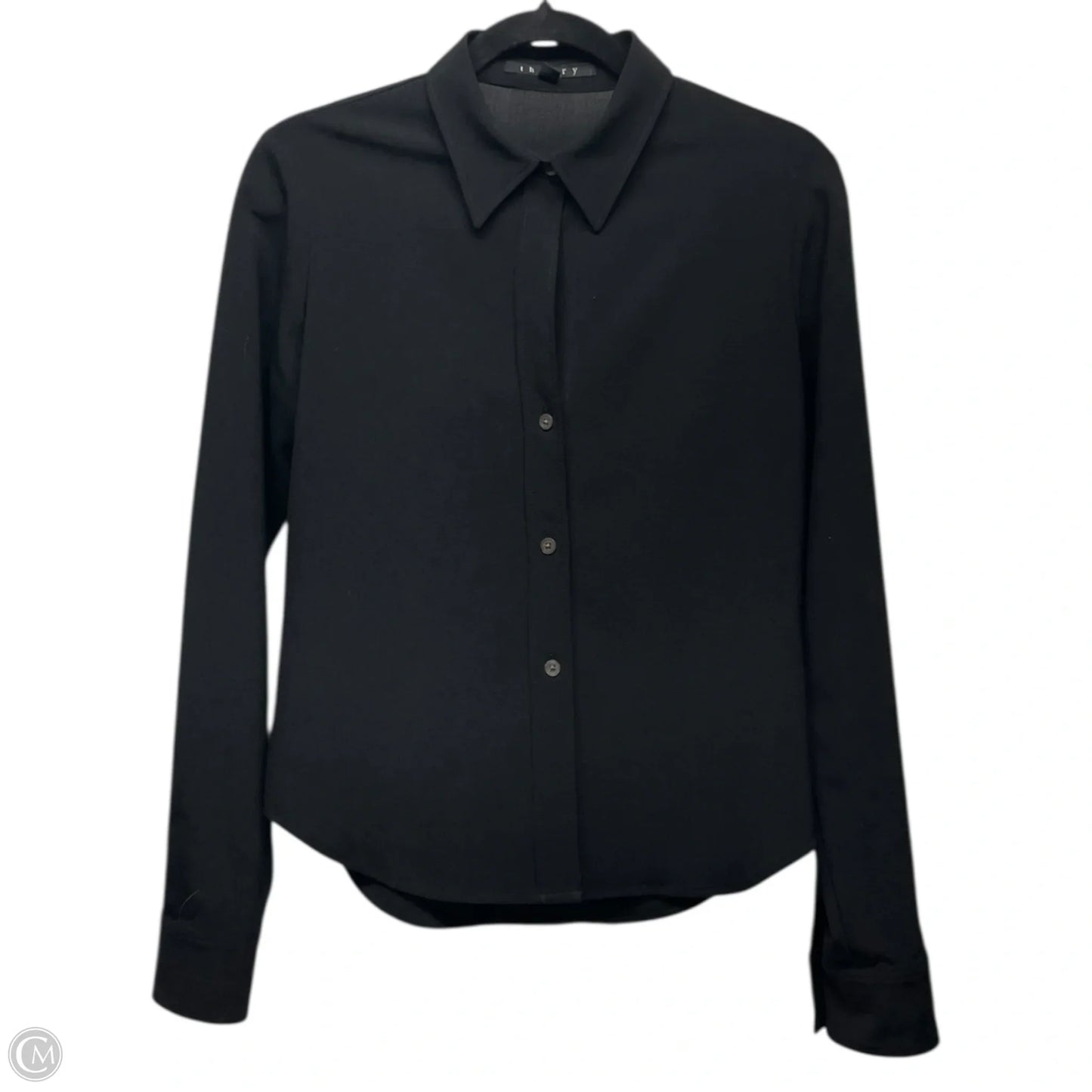 Top Long Sleeve By Theory In Black, Size: M