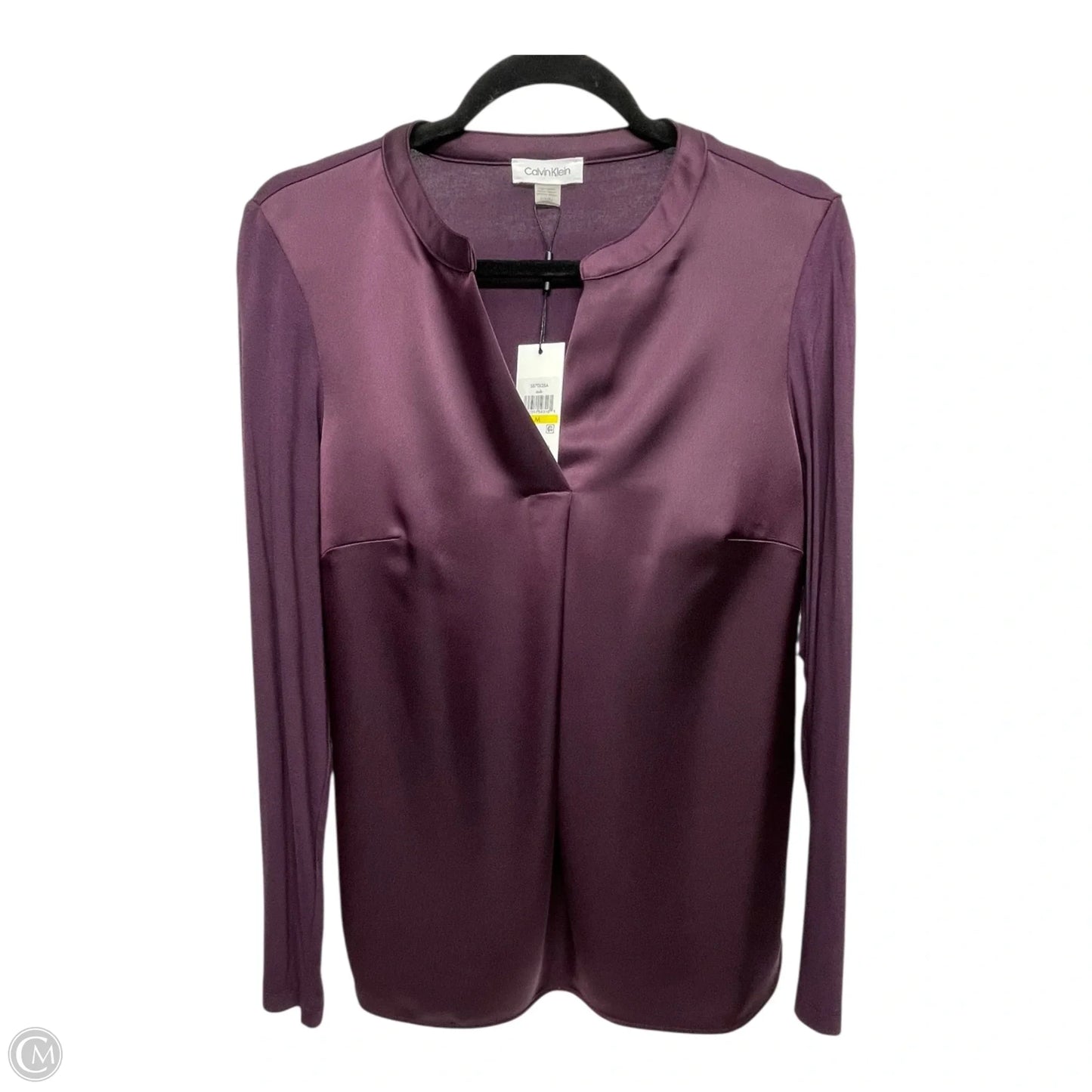 Top Long Sleeve By Calvin Klein In Purple, Size: M