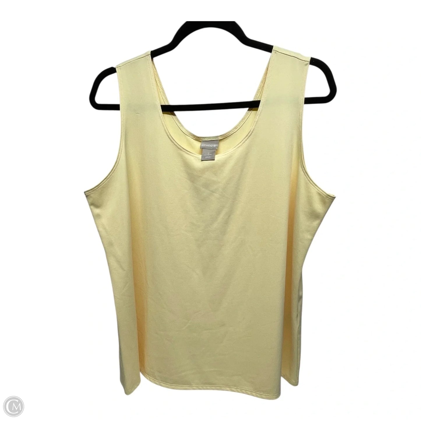 Top Sleeveless By Chicos In Yellow, Size: Xl