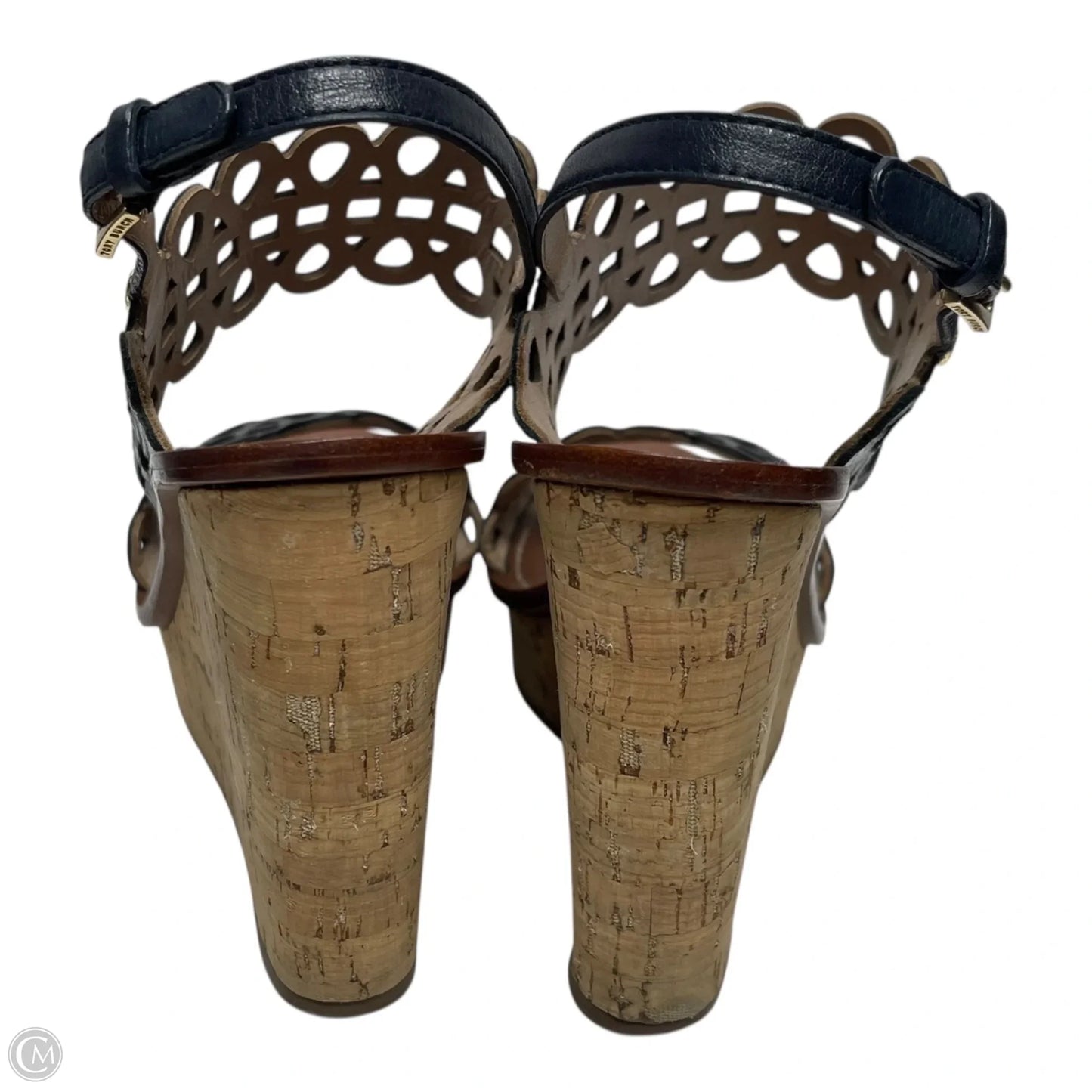 Sandals Designer By Tory Burch In Black & Brown, Size: 6.5