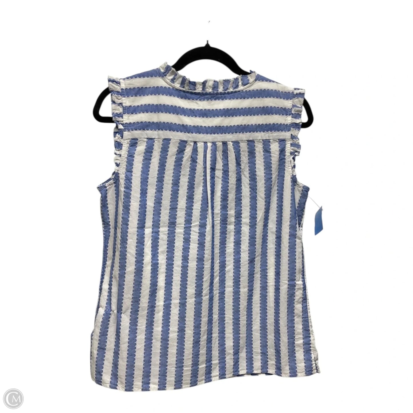 Top Sleeveless By Talbots In Blue & White, Size: S