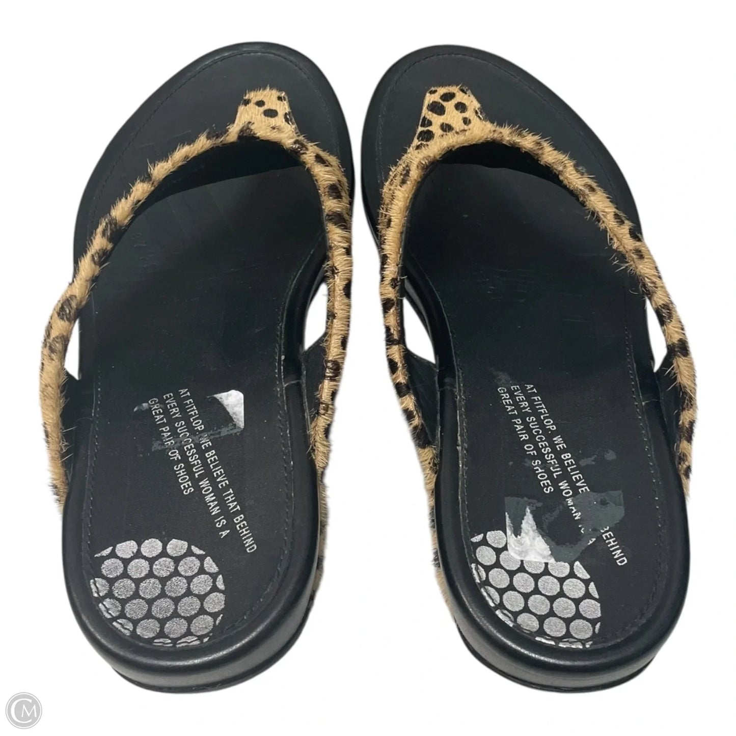 Sandals Flats By Fitflop In Animal Print, Size: 10.5