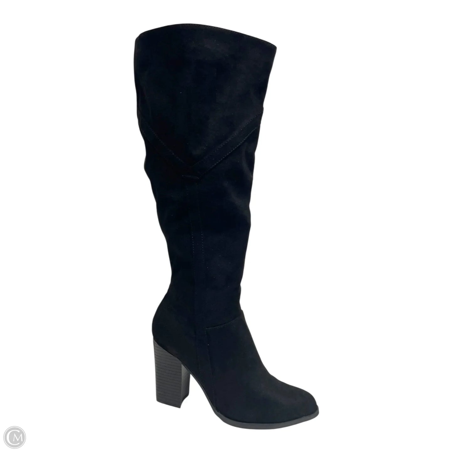 Boots Knee Heels By Clothes Mentor In Black, Size: 8.5