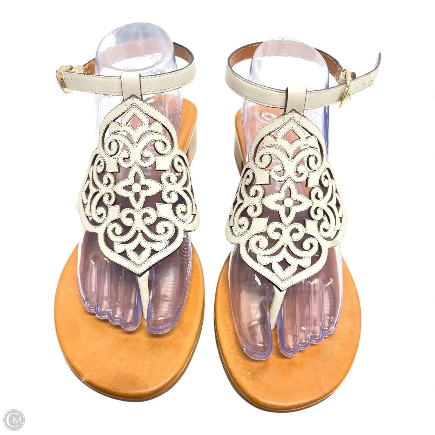 Sandals Heels Block By Brighton In Cream, Size: 10