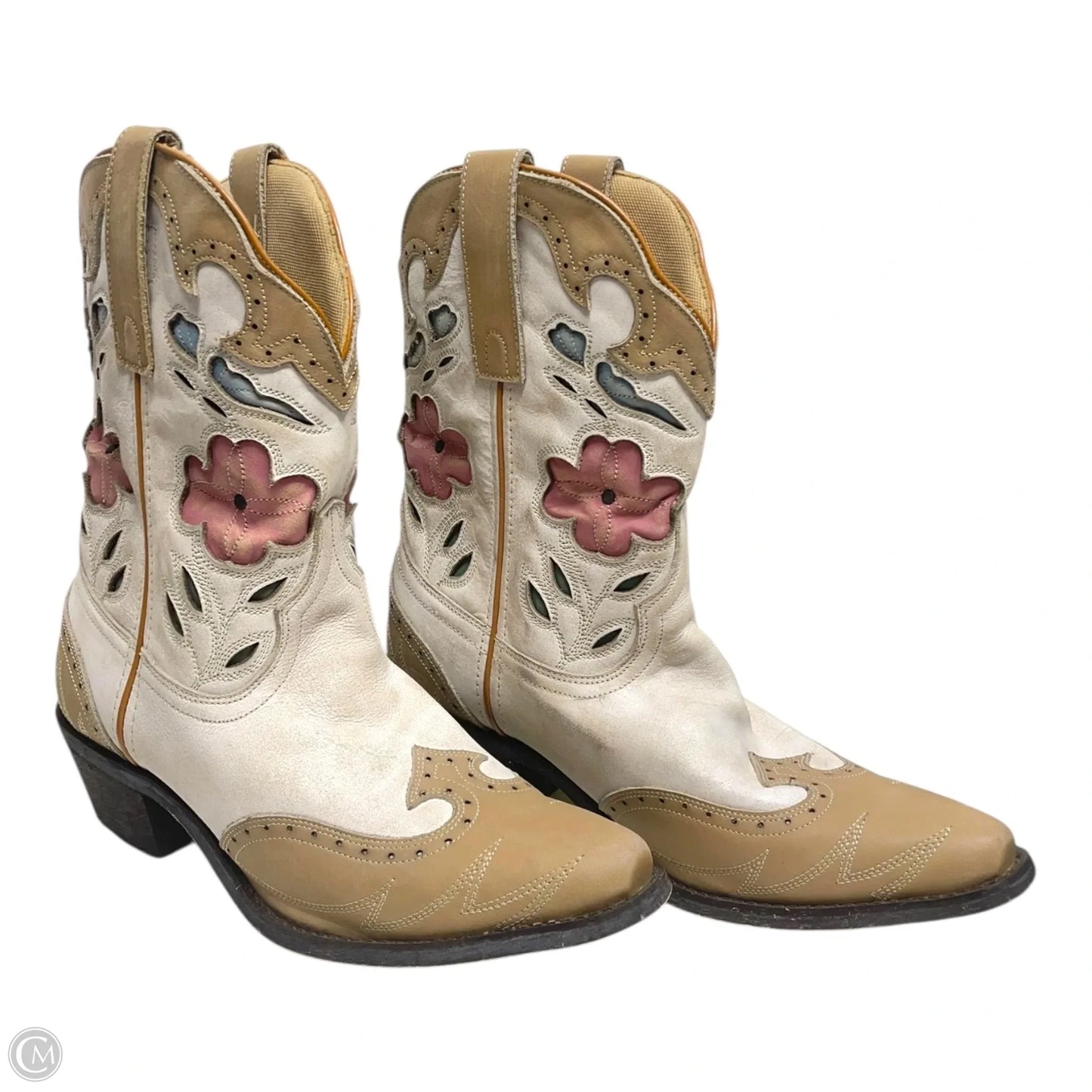 Boots Western By Laredo In Tan & White, Size: 9.5