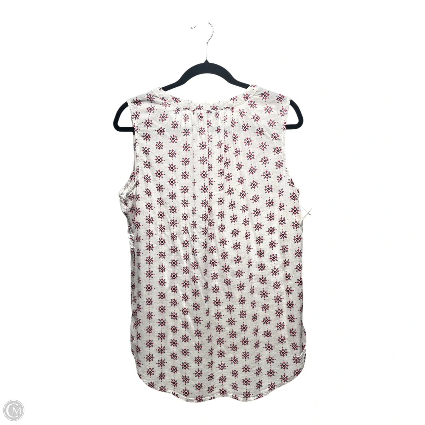 Top Sleeveless By Liz Claiborne In Blue Red & White, Size: L