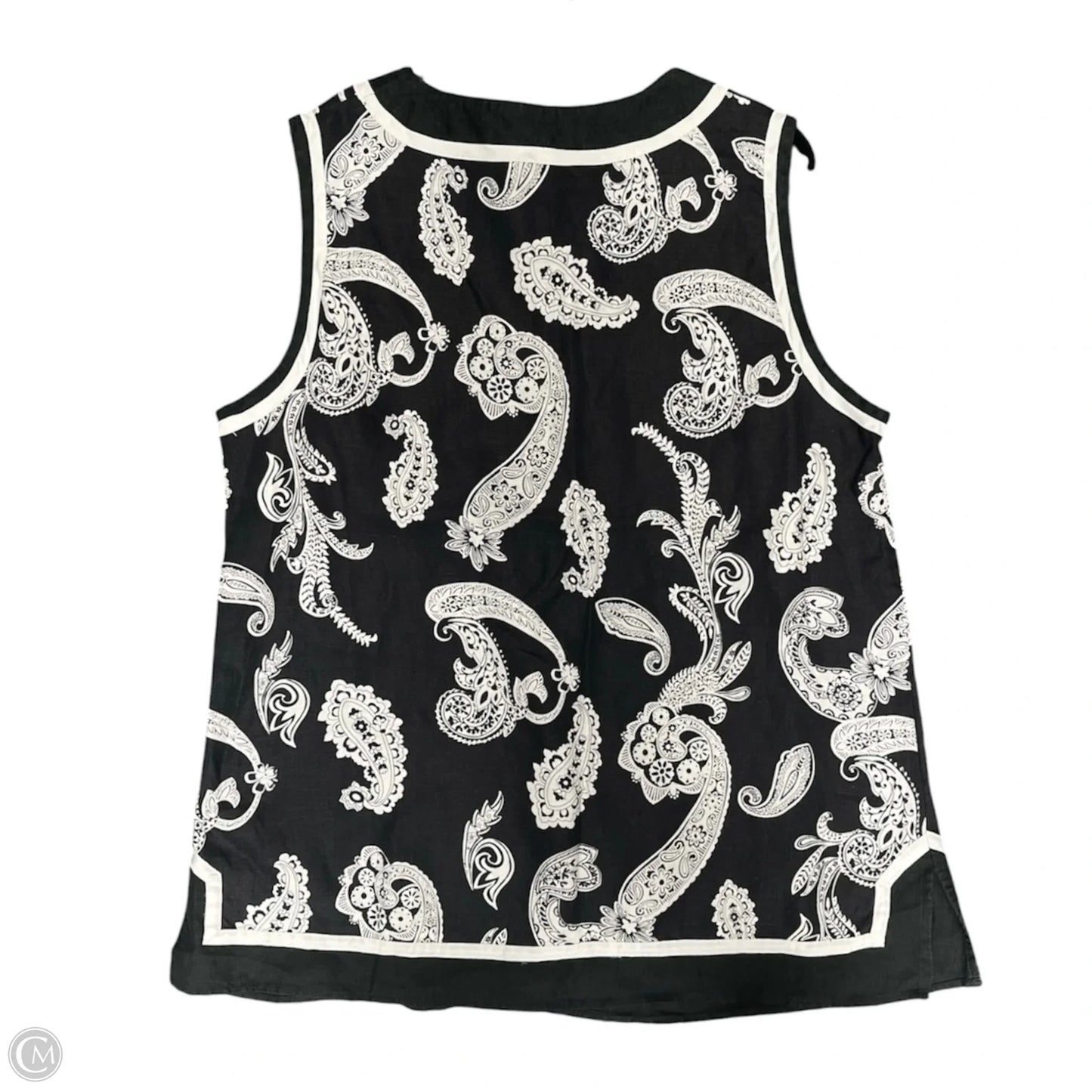 Top Sleeveless By Susan Bristol In Black & White, Size: Xl