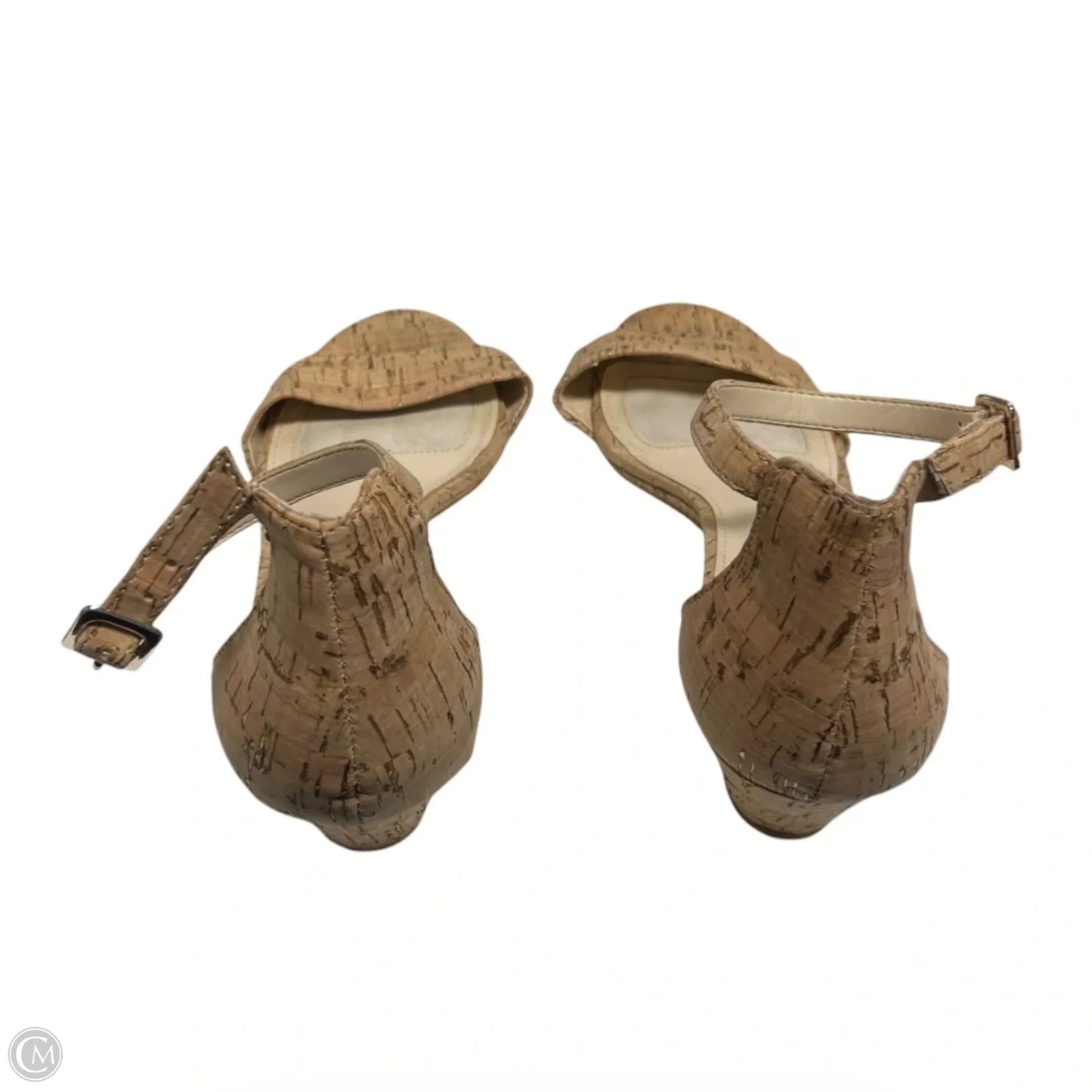 Sandals Heels Wedge By Alex Marie In Gold & Tan, Size: 9