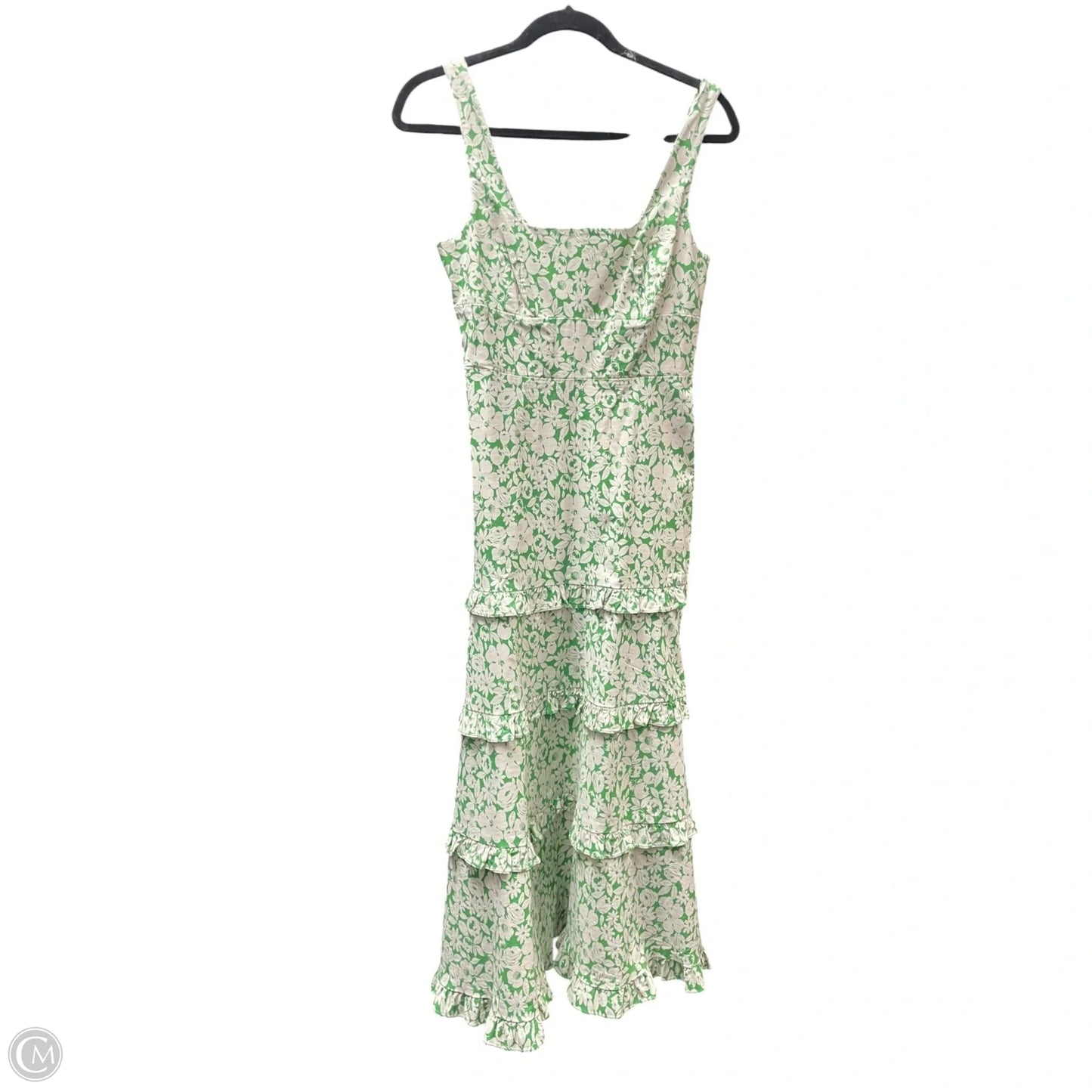 Dress Casual Midi By Anthropologie In Green & White, Size: Xs