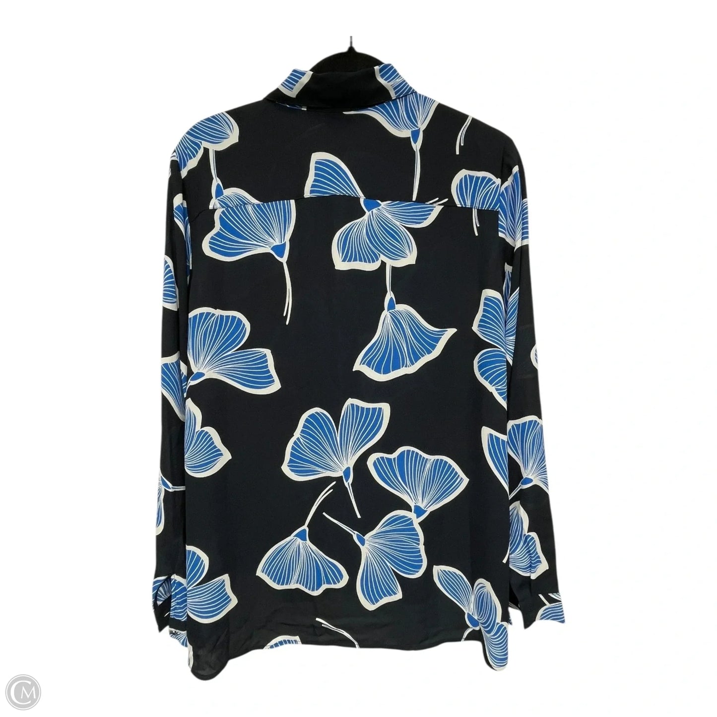 Top Long Sleeve By Cabi In Black & Blue, Size: M