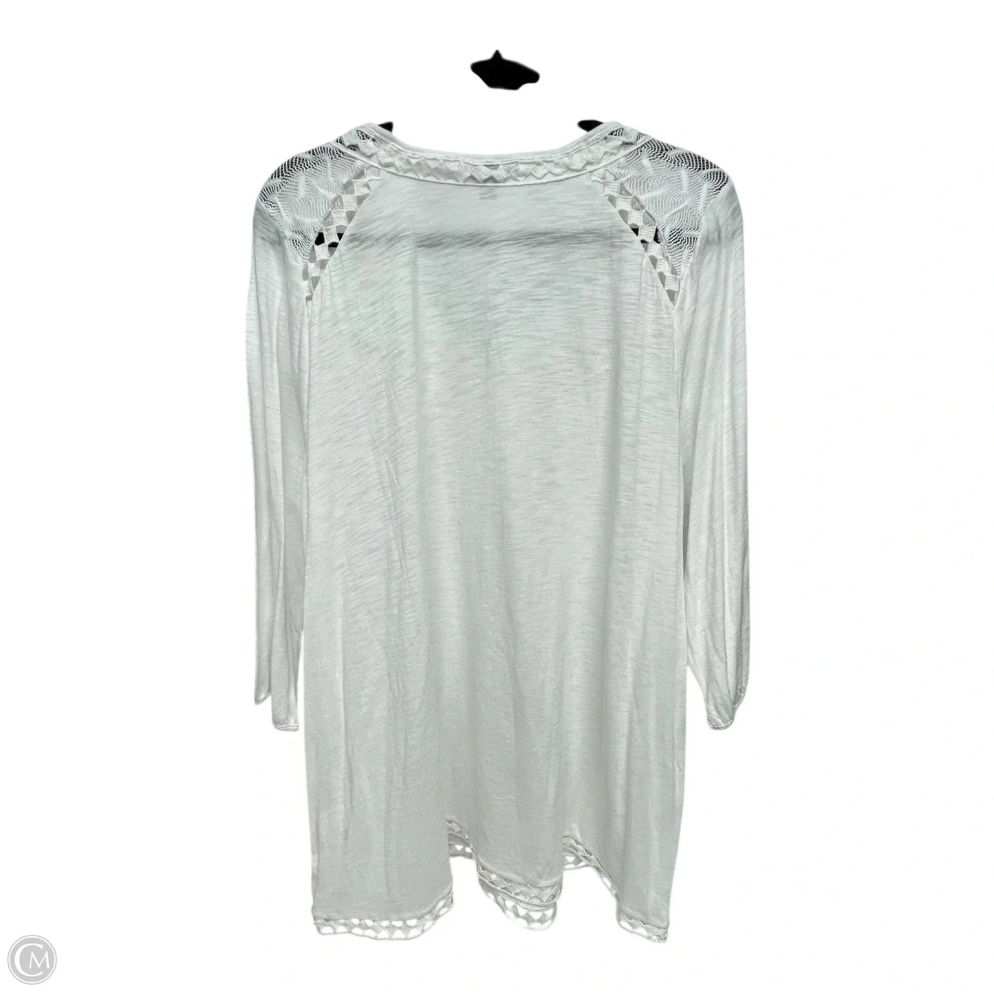 Top 3/4 Sleeve By Lucky Brand In White, Size: 2x