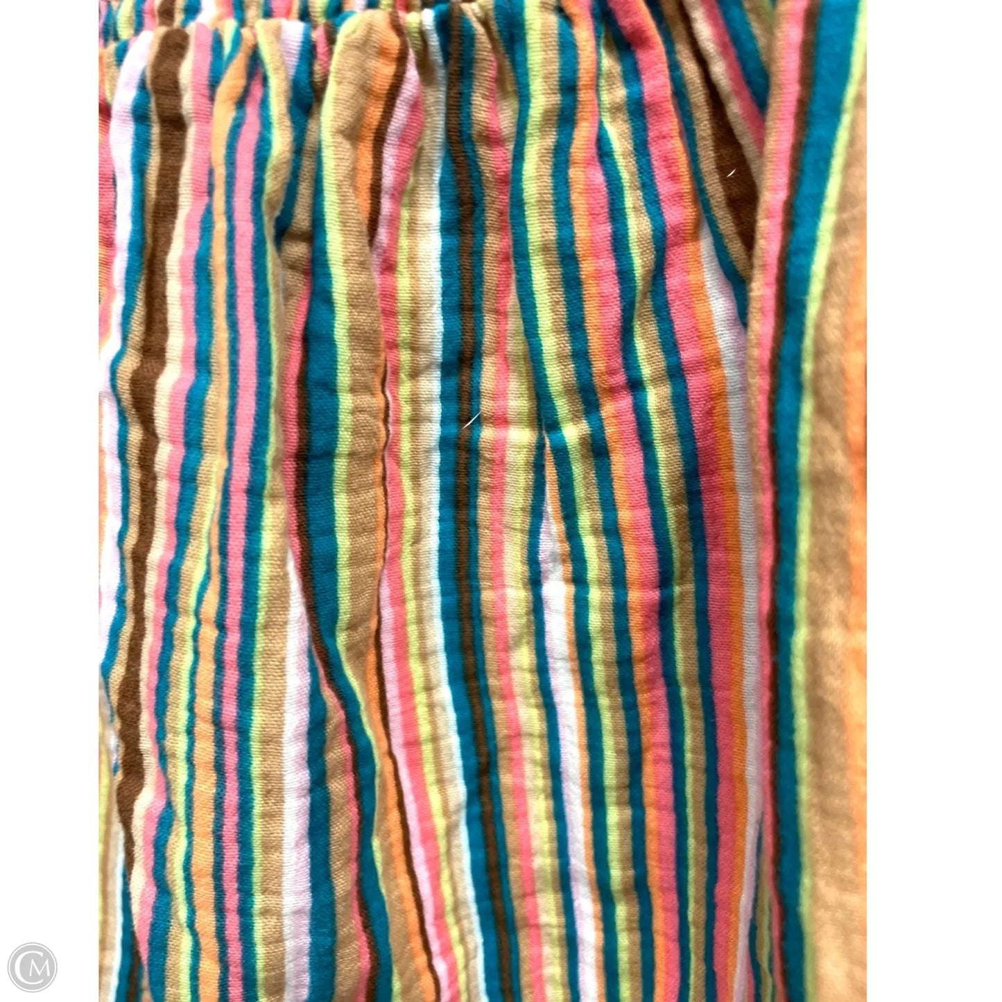 Top Short Sleeve By Joyspun In Striped Pattern, Size: L