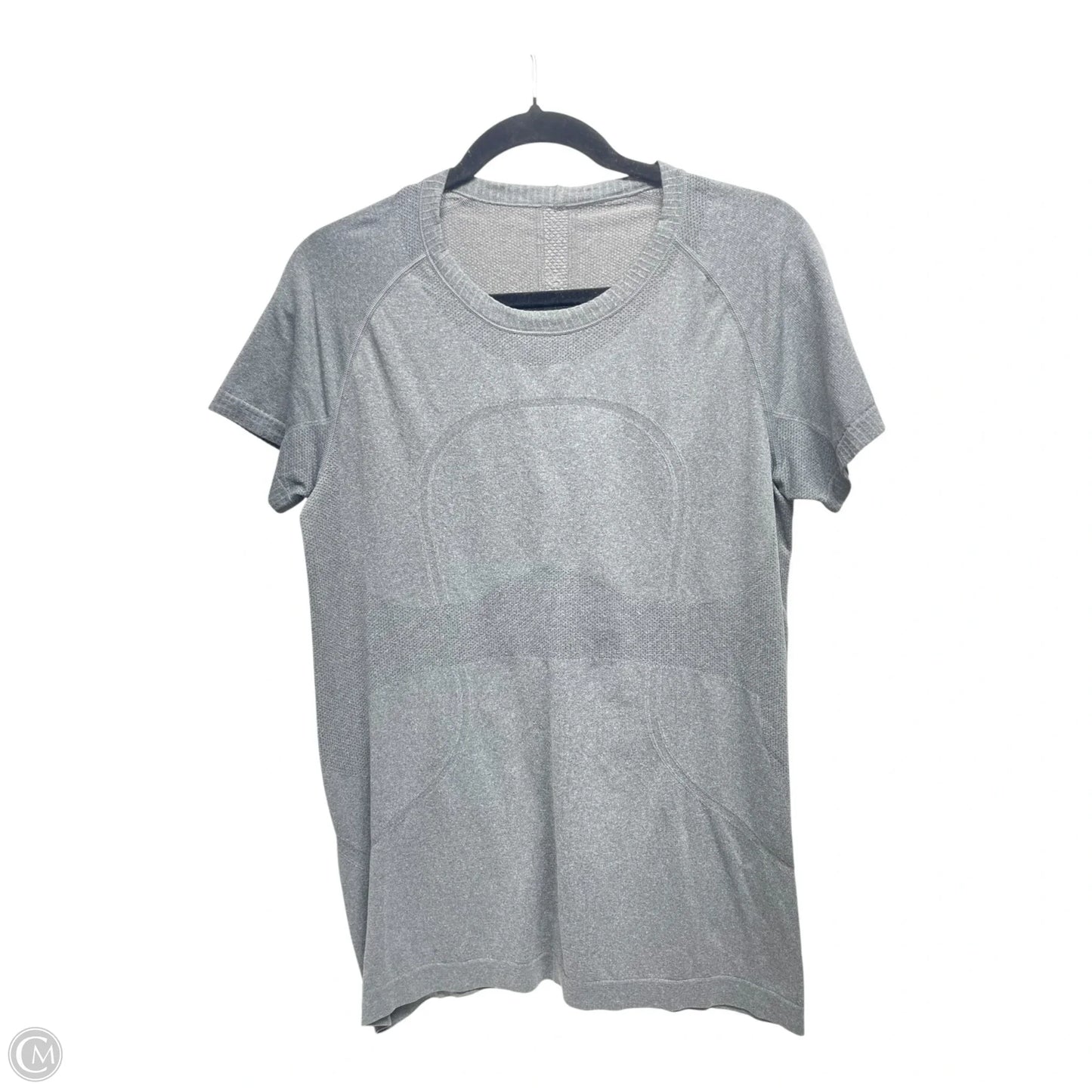 Athletic Top Short Sleeve By Lululemon In Grey, Size: L