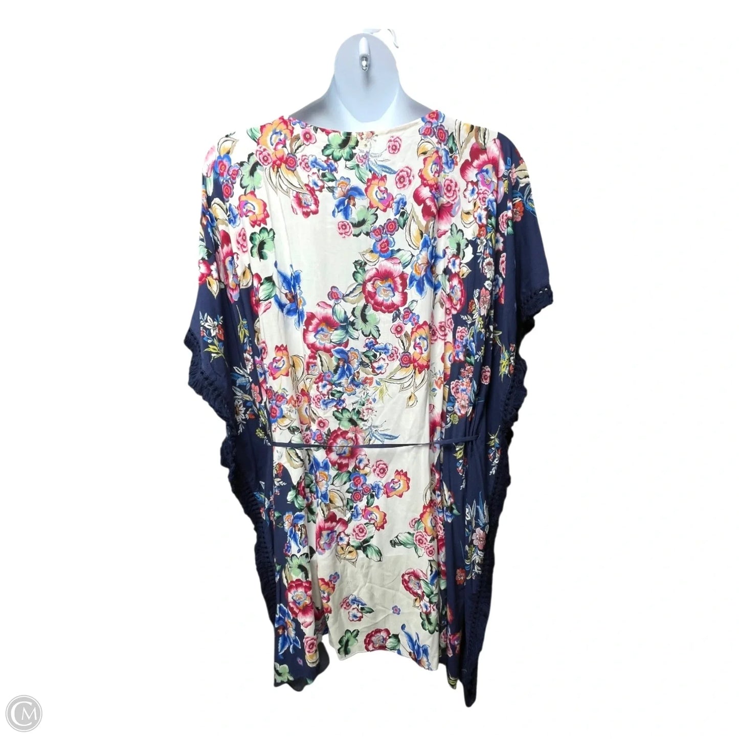 Tunic Short Sleeve By Johnny Was In Floral Print, Size: L