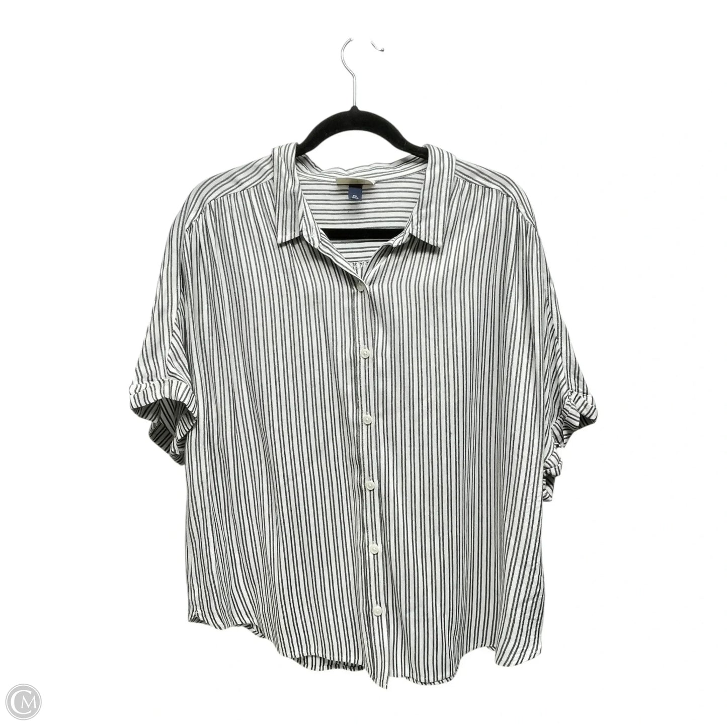 Top Short Sleeve By Universal Thread In Striped Pattern, Size: Xxl