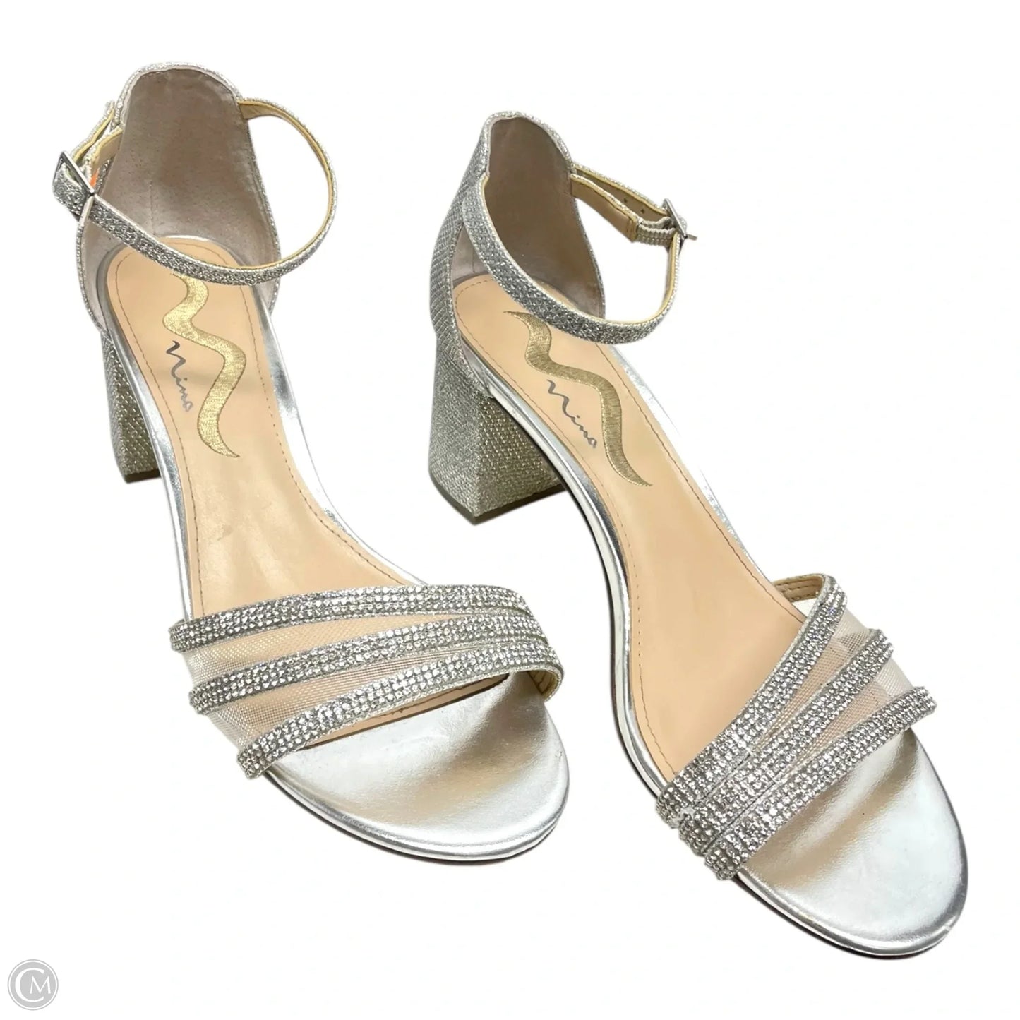 Shoes Heels Block By Nine And Company In Silver, Size: 8.5