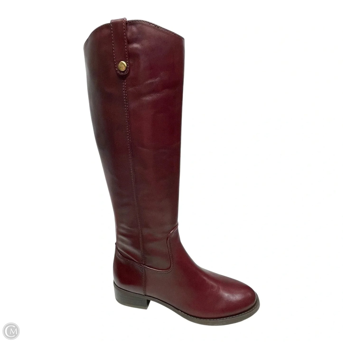 Boots Leather By Inc In Maroon, Size: 6.5