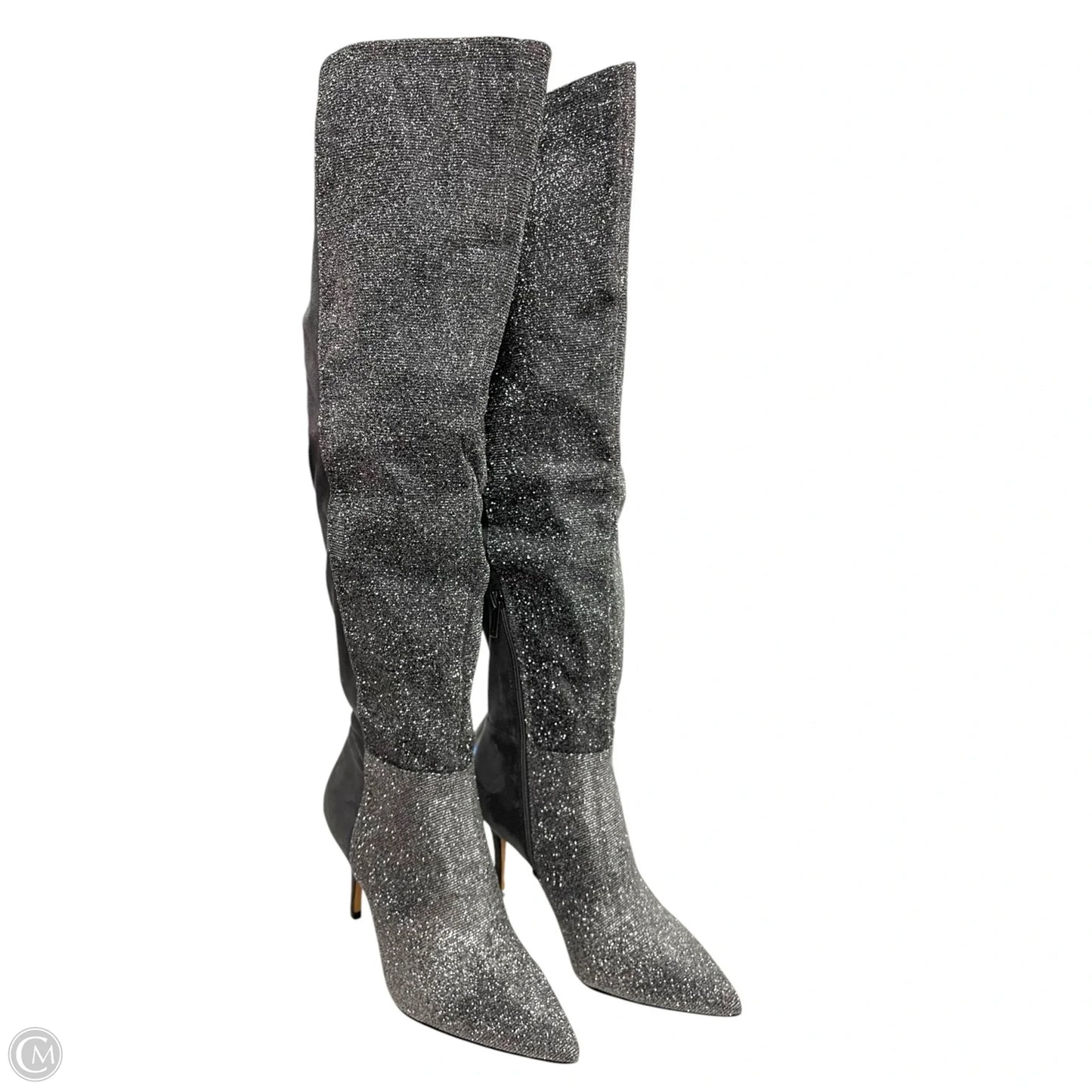 Boots Knee Heels By Jessica Simpson In Silver, Size: 7.5