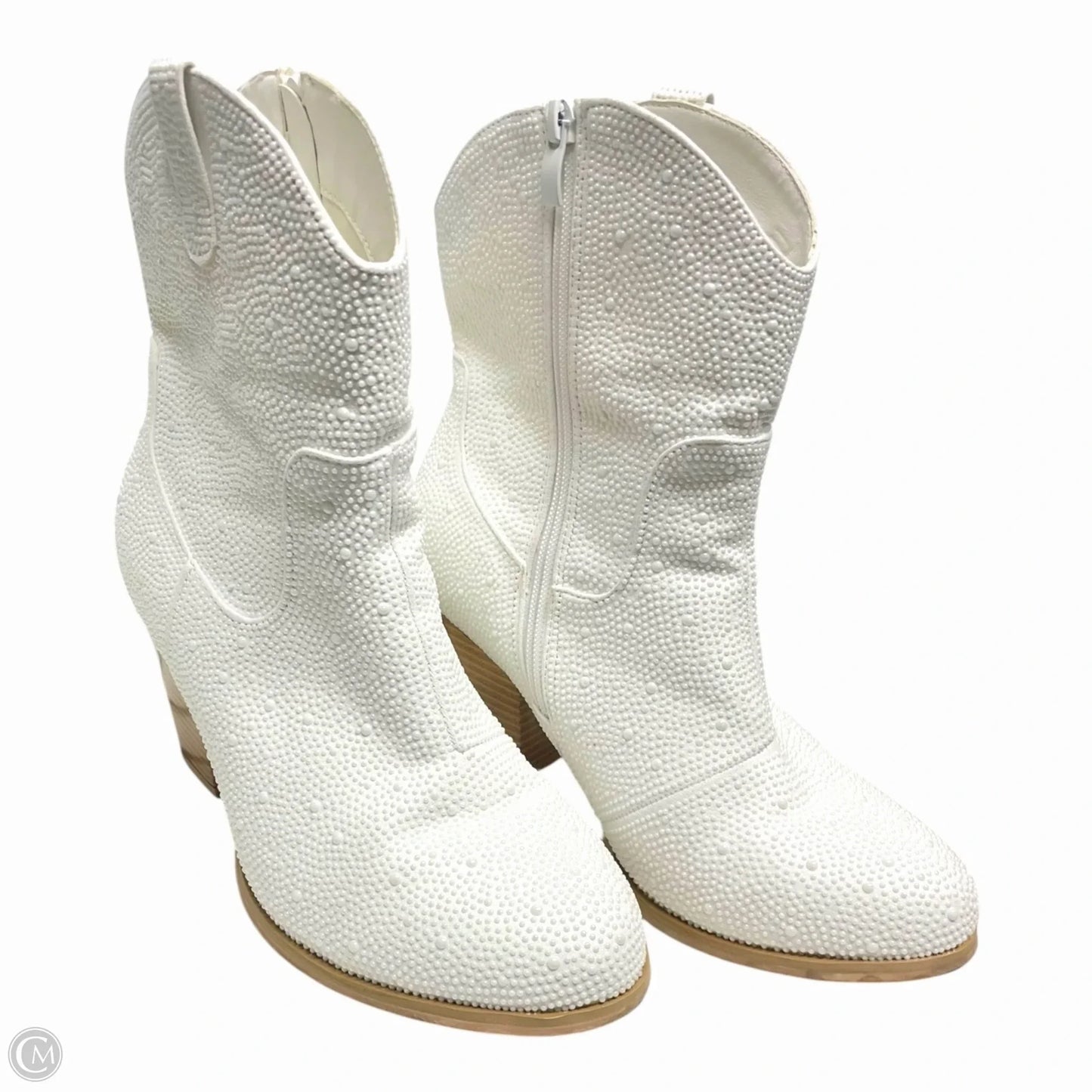 Boots Ankle Heels By Torrid In White, Size: 9