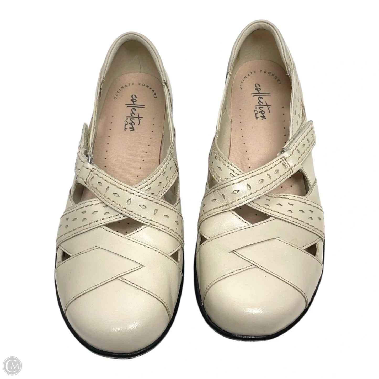 Shoes Flats By Clarks In Cream, Size: 7.5